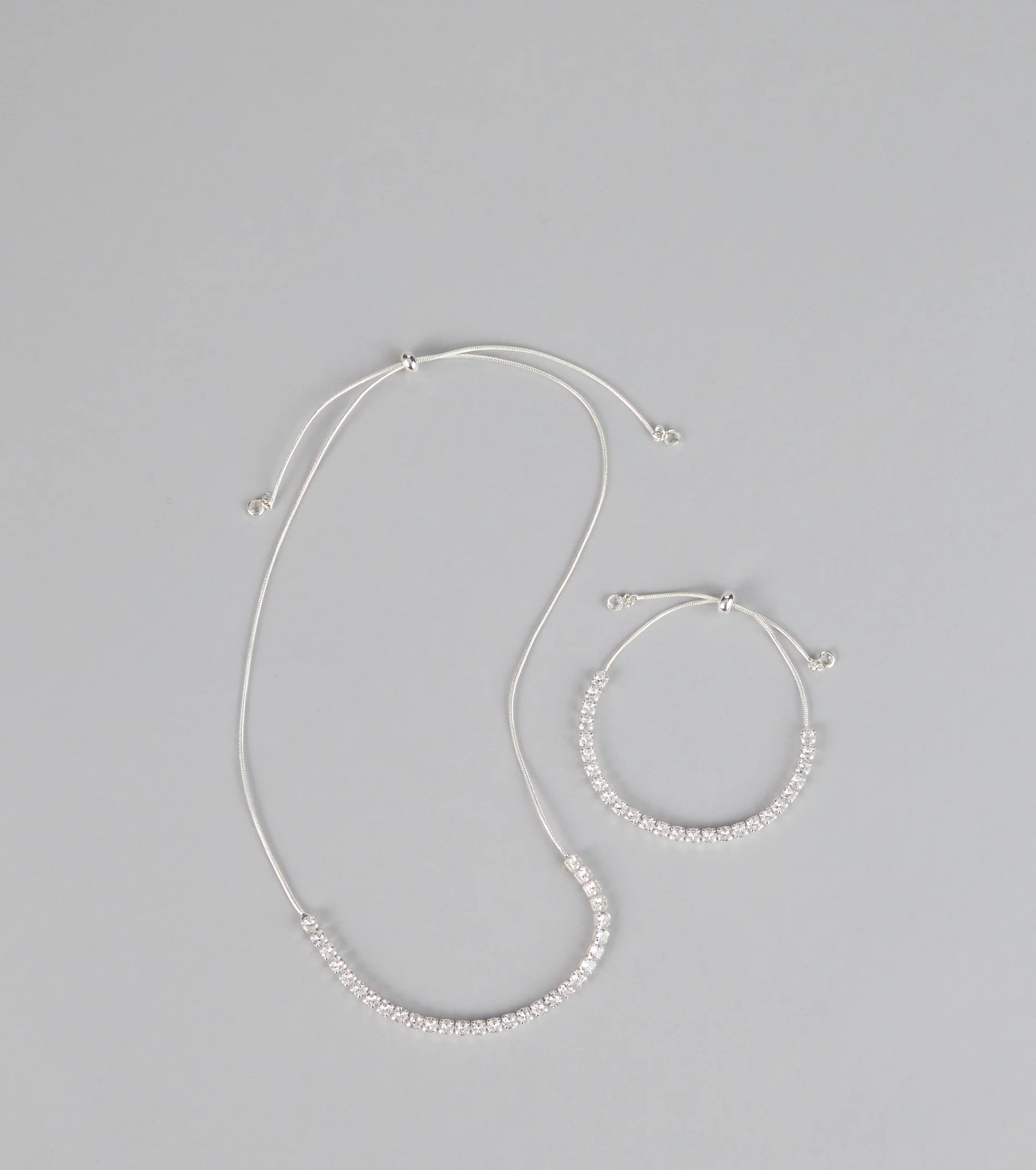 Chic Compliments Cubic Zirconia Necklace And Bracelet Set