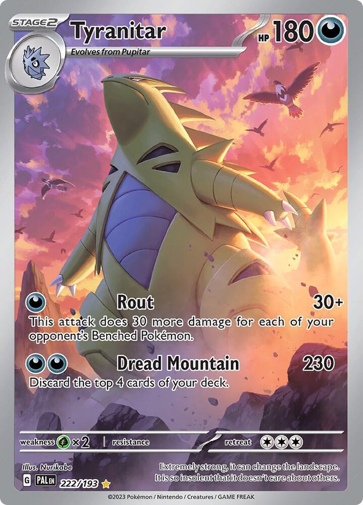 Pokemon SV02: Paldea Evolved 222/193 Tyranitar Near Mint