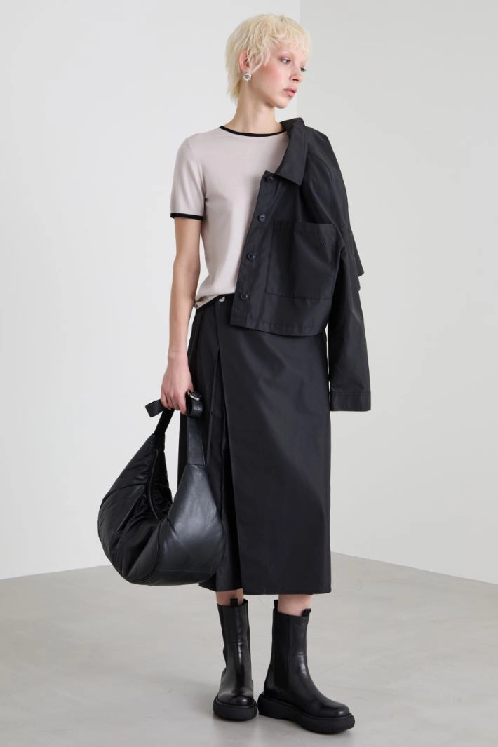 Wool yarn T-shirt - LIGHT DOVE GREY