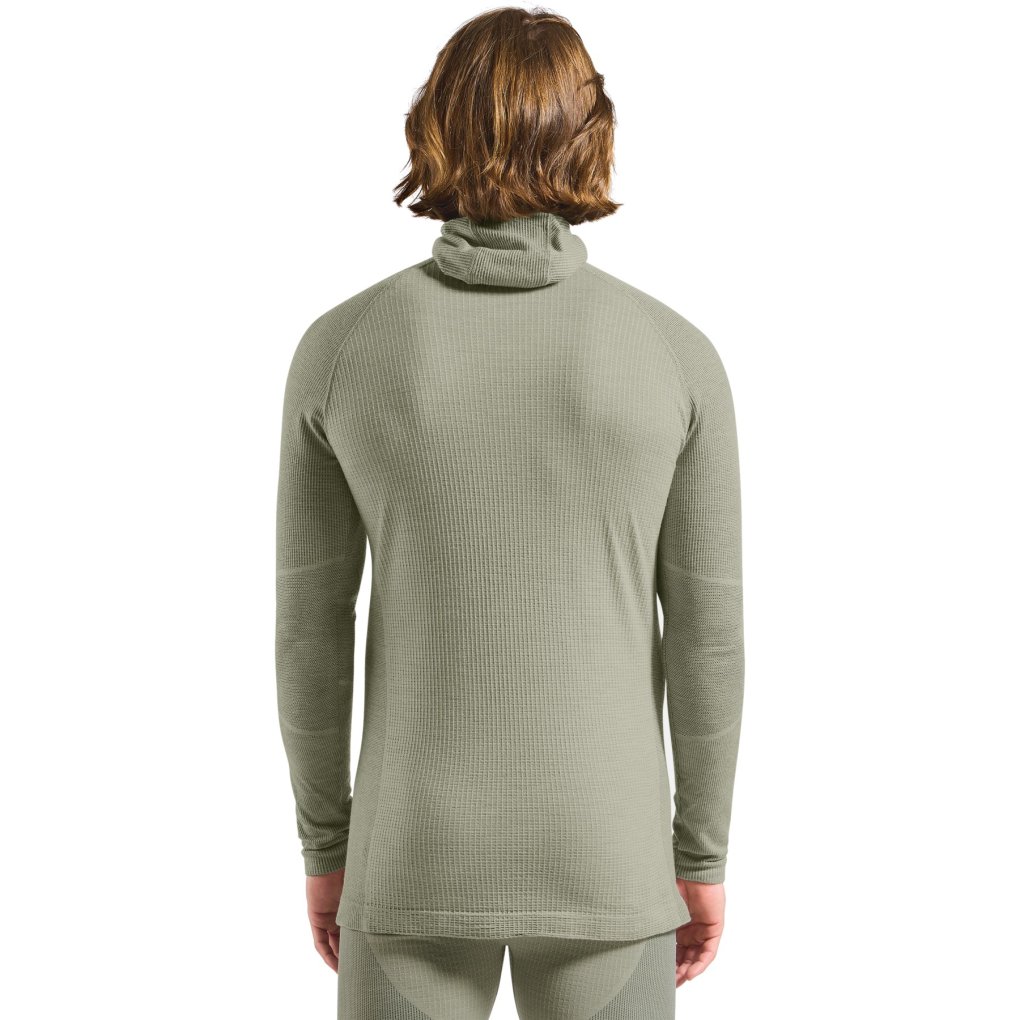 Odlo Seamless Performance Wool Base Layer Top with Facemask Men - shadow
