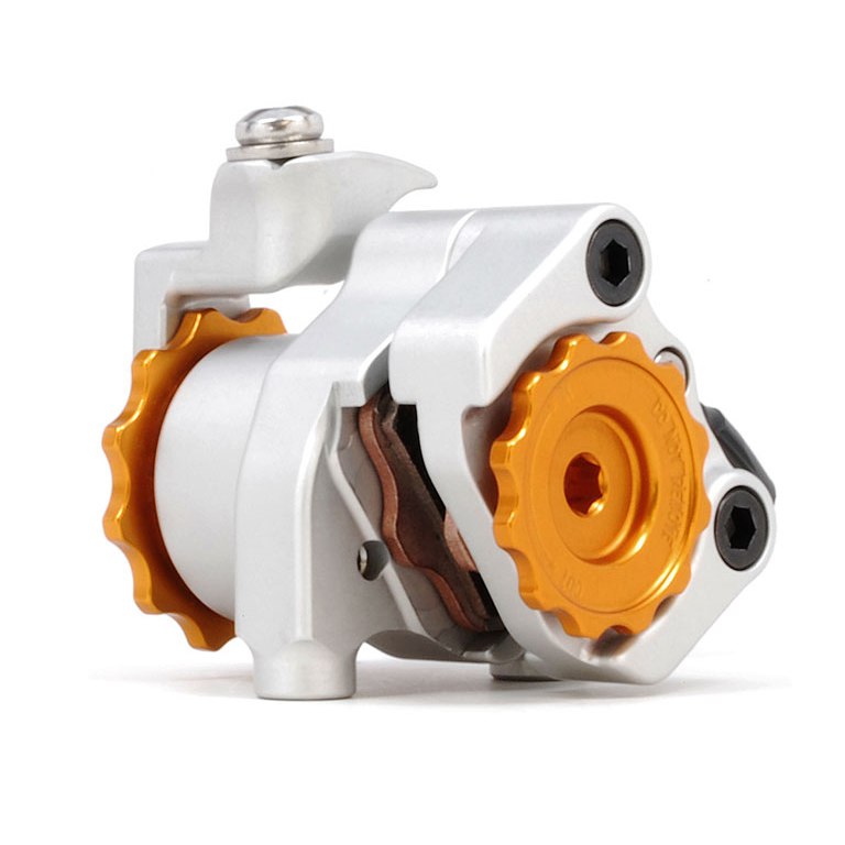 Paul Component Klamper - Disc Brake Caliper - Short-Pull - Flatmount - silver/orange
