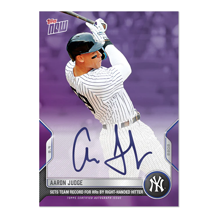 On-Card Auto # to 25 - Aaron Judge - 2022 MLB TOPPS NOW® Card 854C