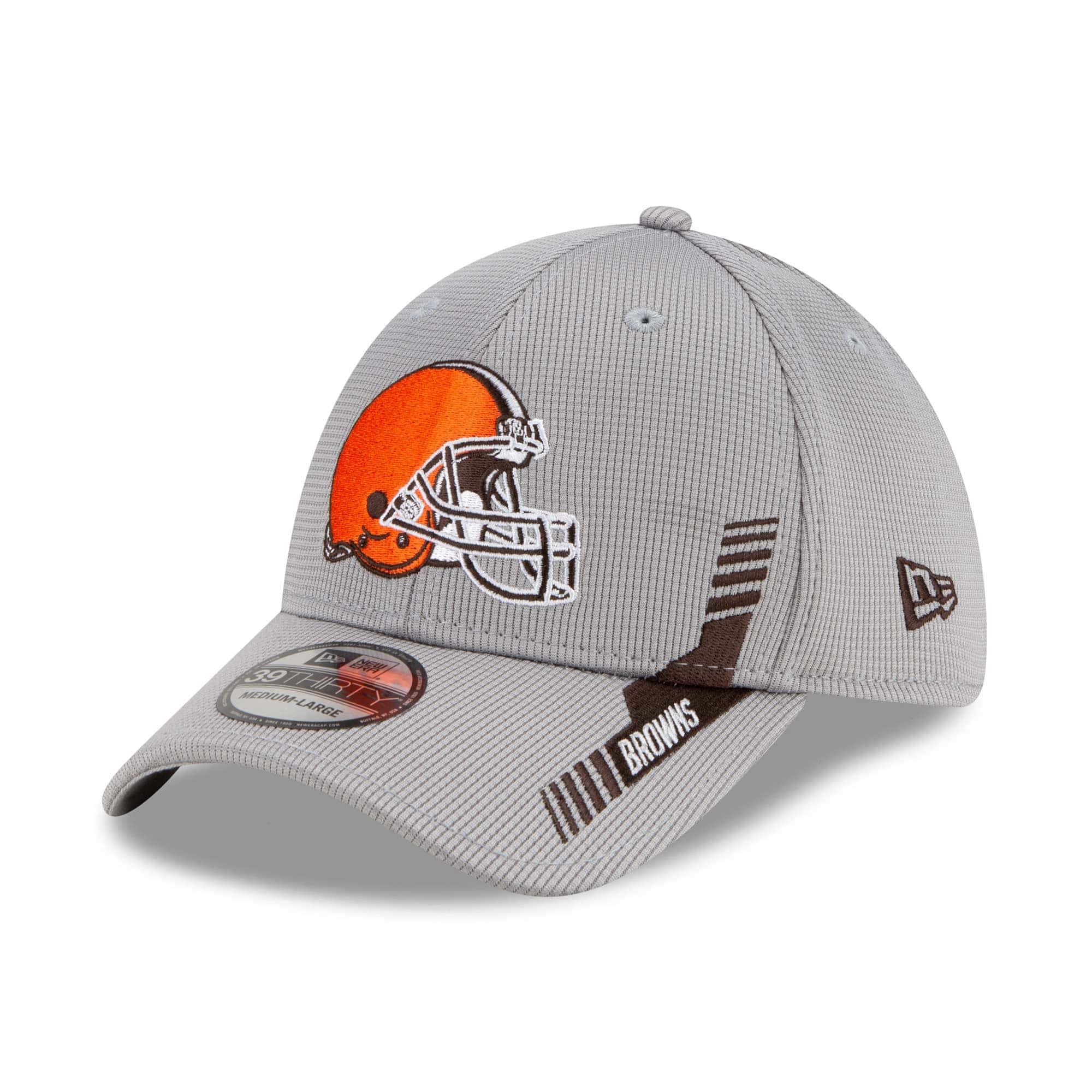 Cleveland Browns Gray 2021 NFL Sideline New Era 39THIRTY Flex Cap