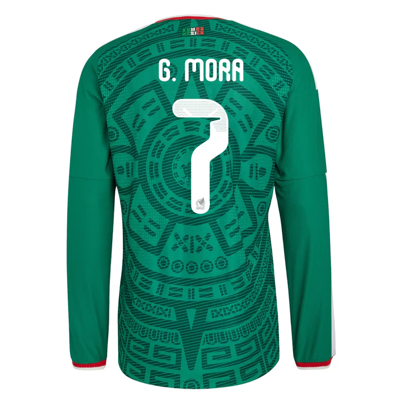 Men's G. Mora Mexico Long-Sleeve Authentic Home Jersey 2026 (Bold Green)