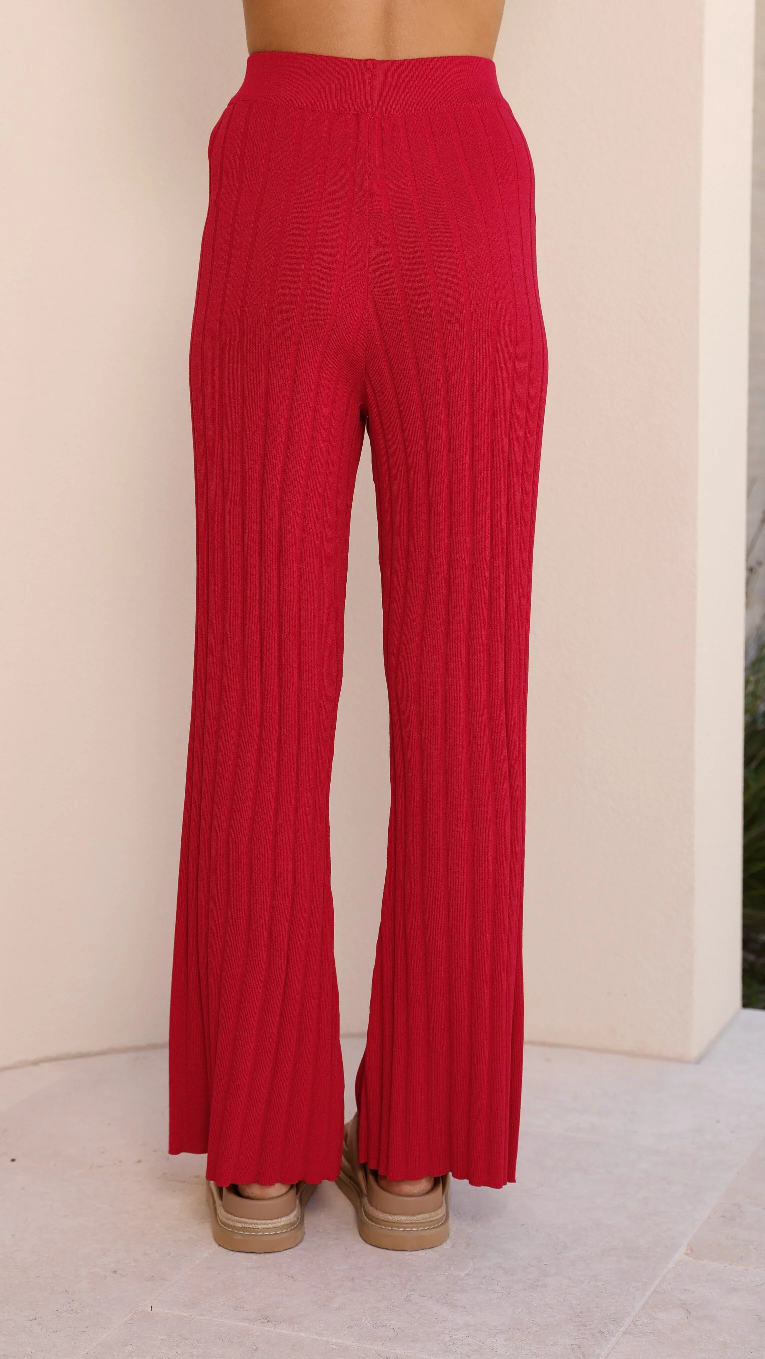 Megan Knit Pants - Red