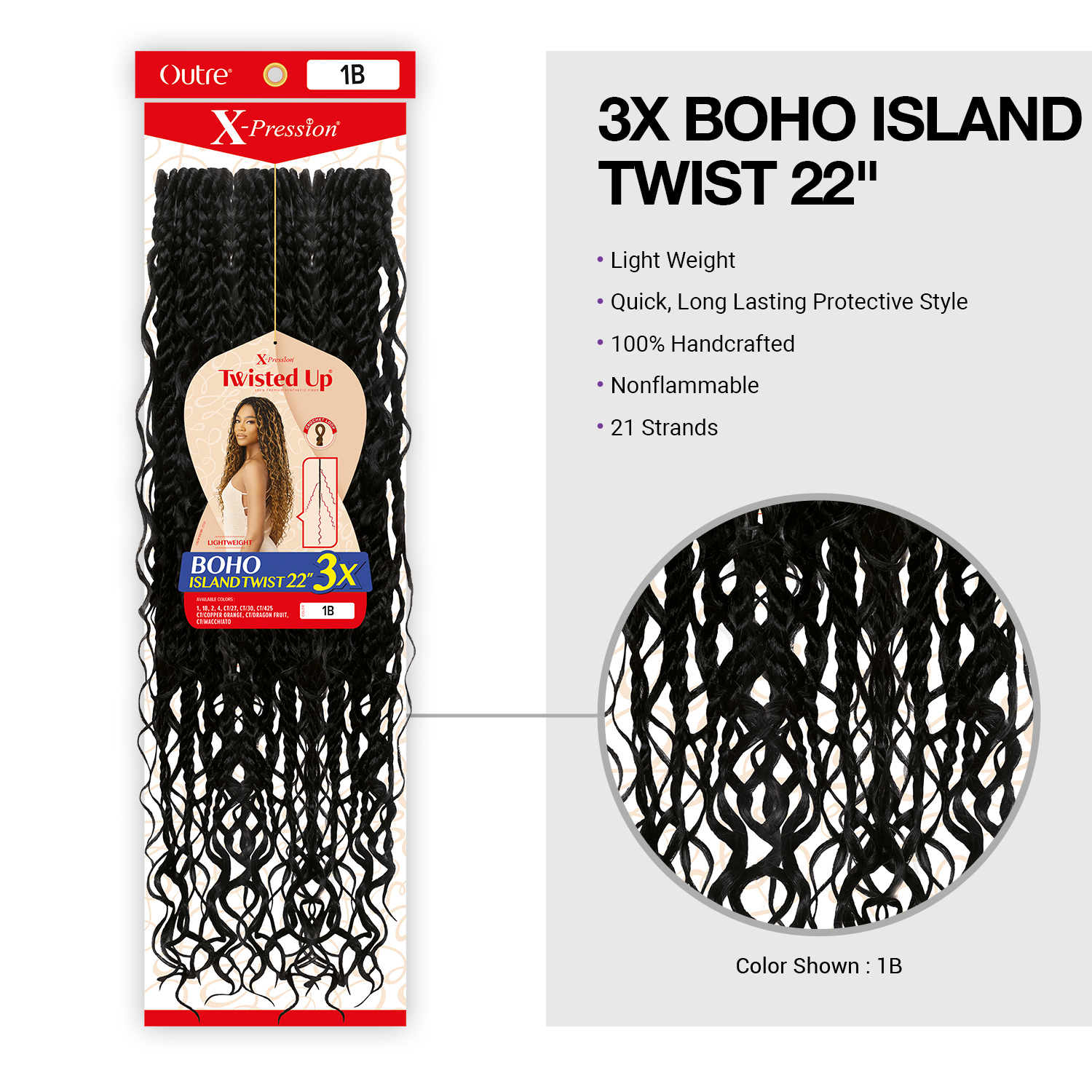 Outre Crochet Braids X-Pression Twisted Up 3X Boho Island Twist 22