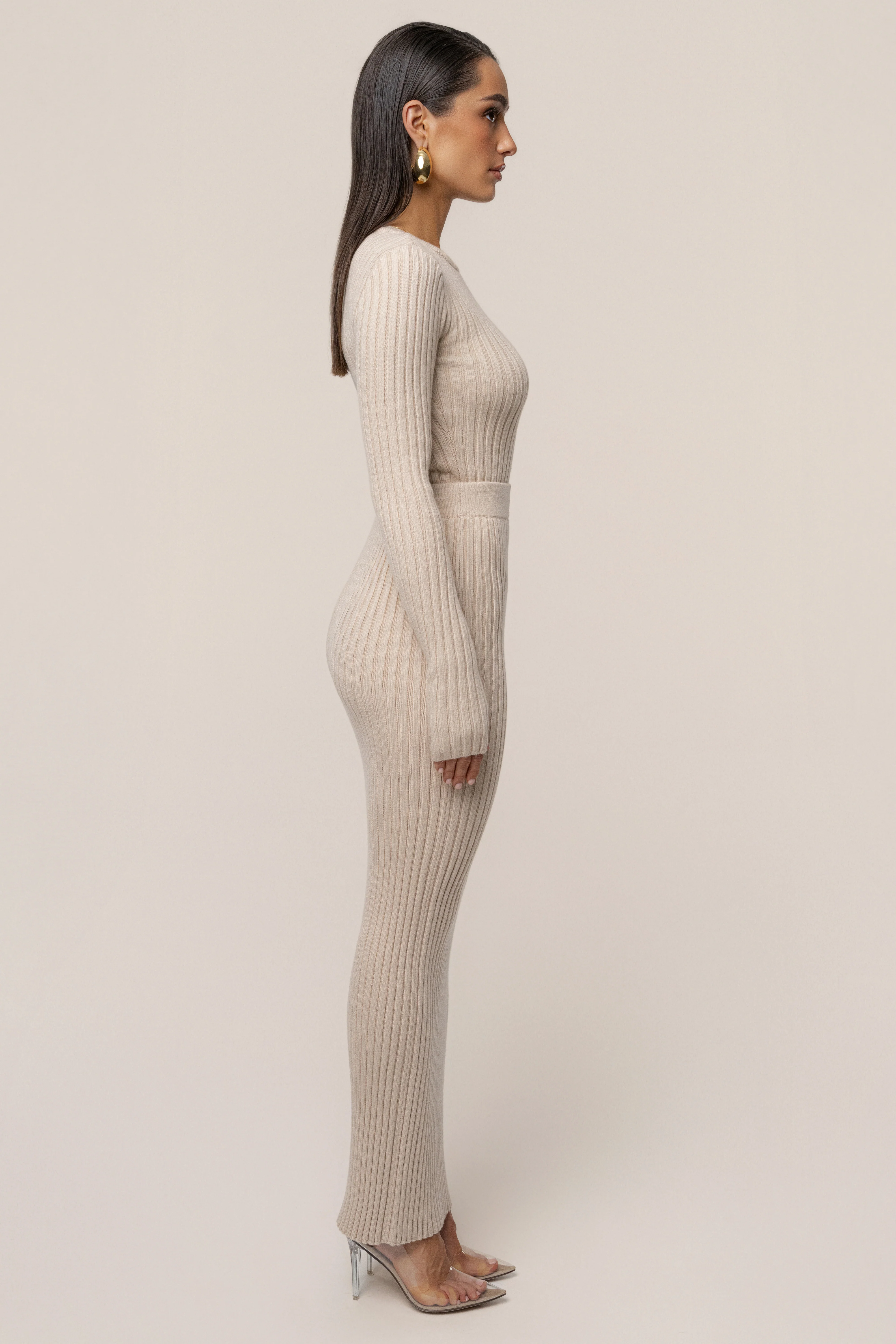 Stone Overcast Ribbed Top