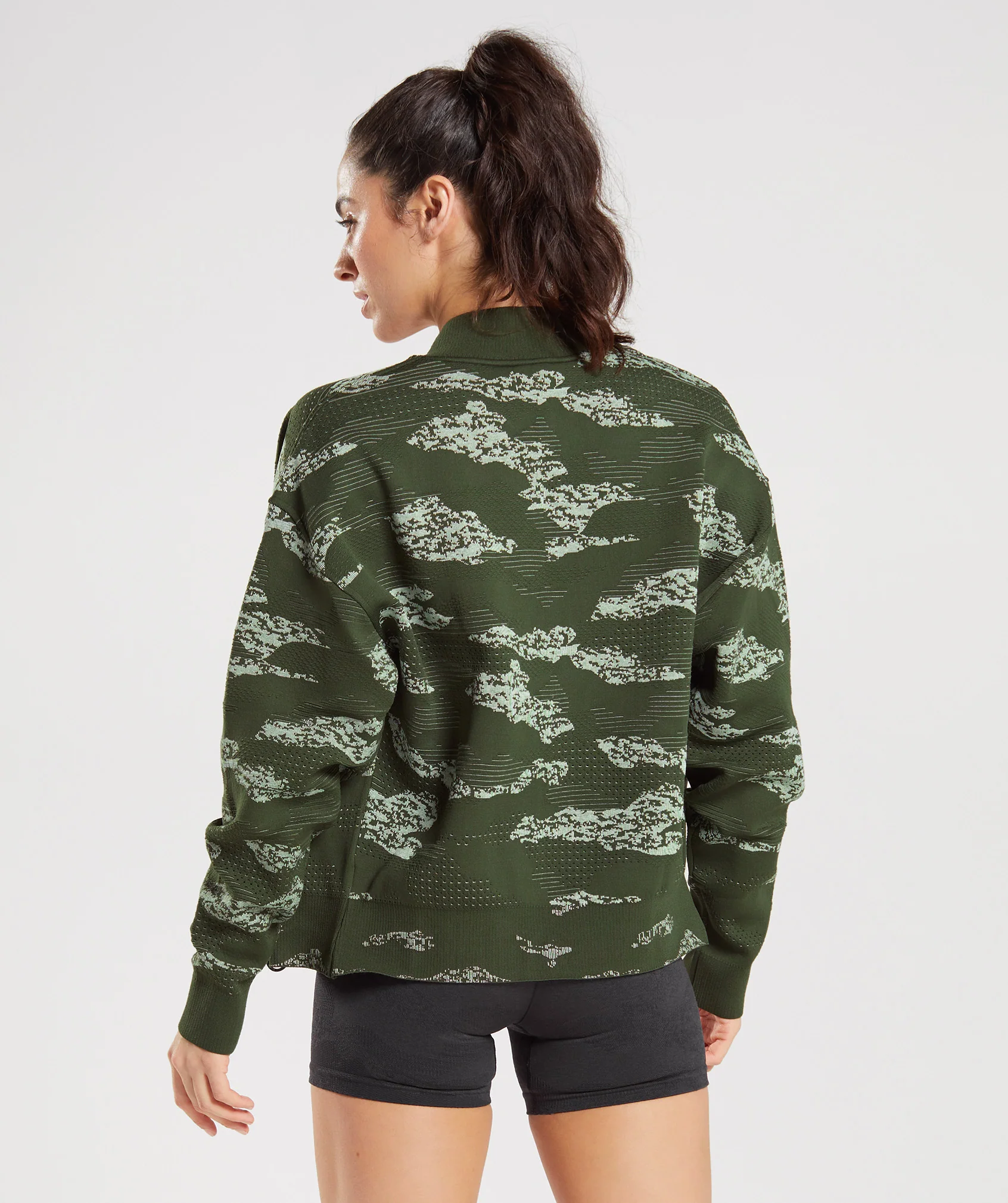 Adapt Camo Seamless Track Jacket Moss Olive/Aloe Green