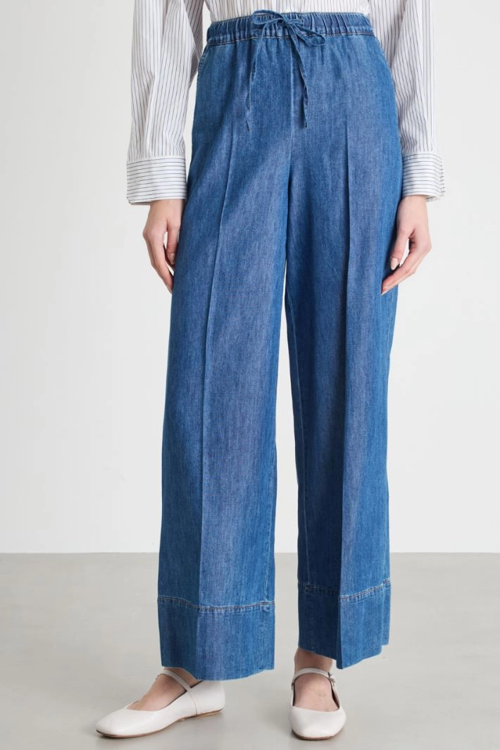 Drawstring jeans - BLUE