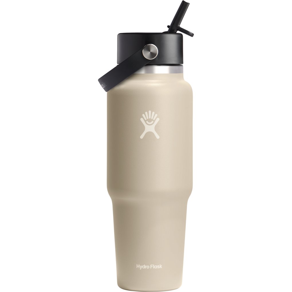 Hydro Flask 32oz Wide Mouth Insulated Travel Bottle + Flex Straw Cap - 946ml - Oat - 2024
