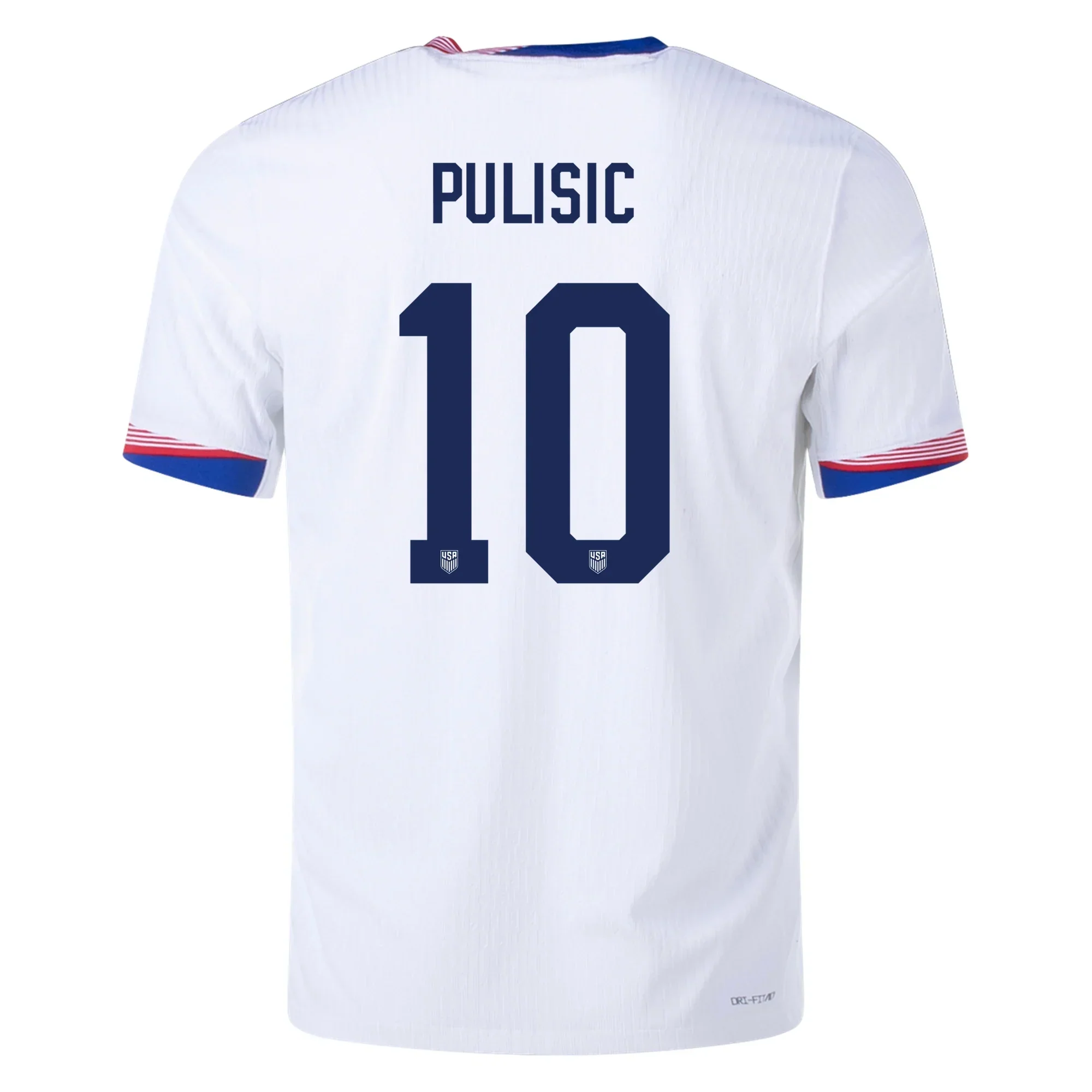 Mens United States Authentic Christian Pulisic Match Home Jersey 24/25 (White/Obsidian)