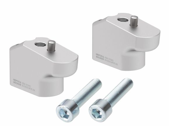 Hepco & Becker handlebar riser with 30 mm rise and 25 mm setback - silverRef: Hbe00964A / 42457605 00 09