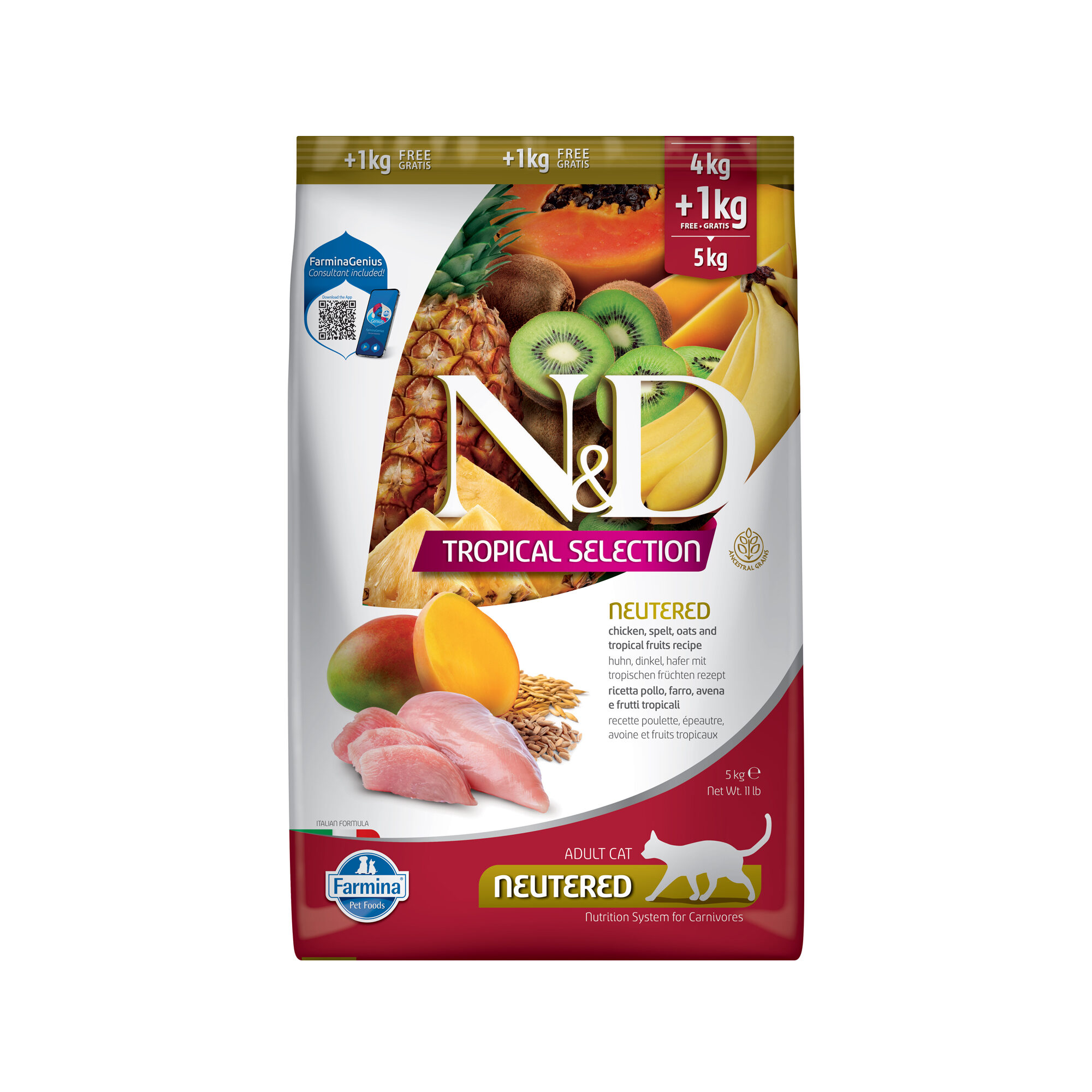 Farmina N&D Tropical Neutered Chicken Cat Food - 10 kg