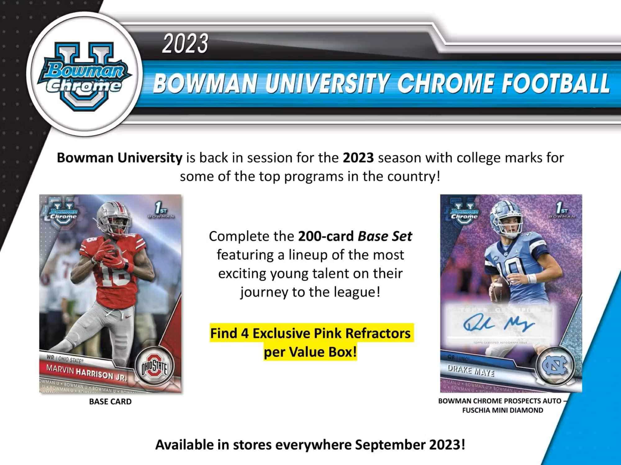 2023 Bowman Chrome University Football NCAA Blaster Box