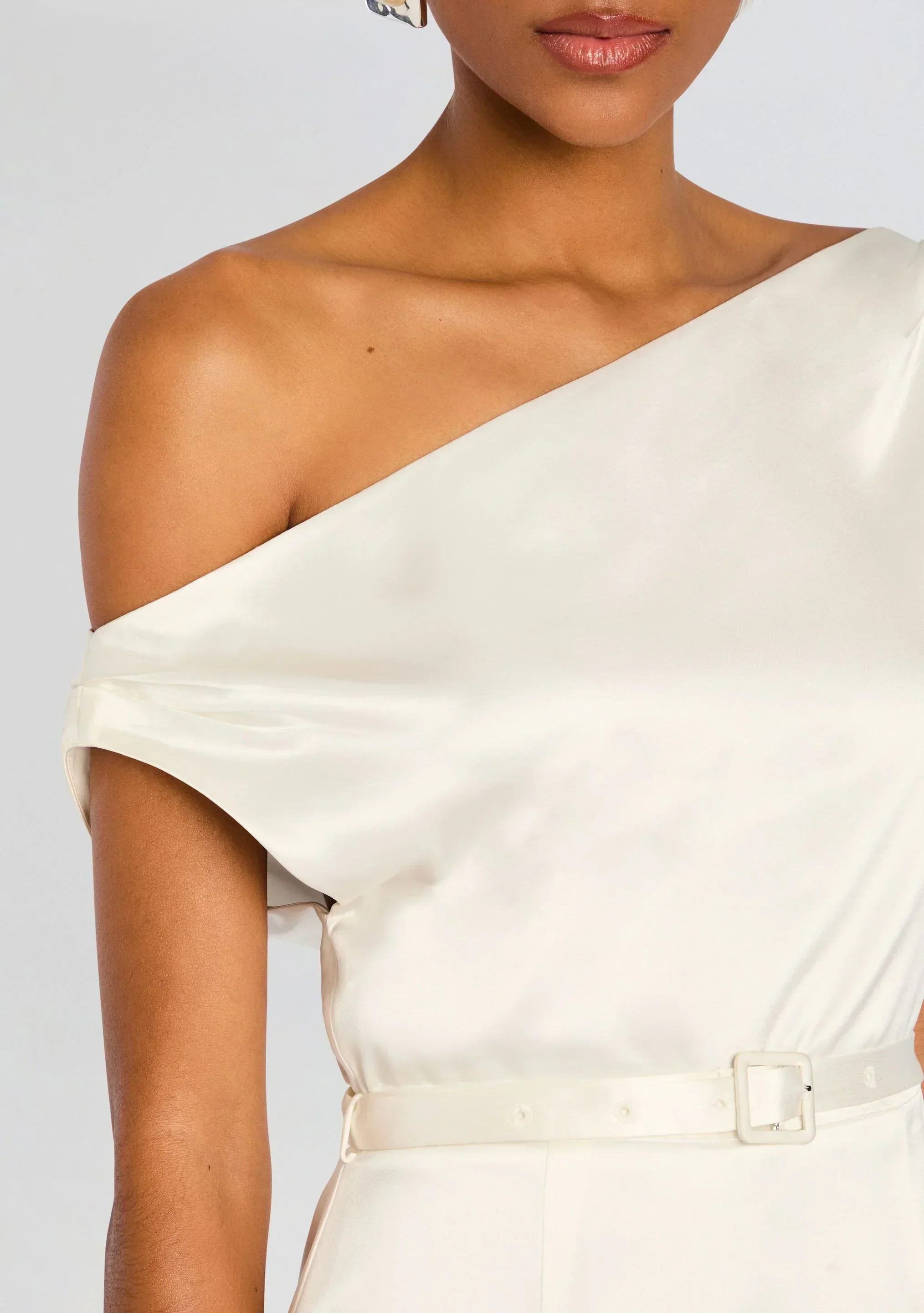 Ivy Satin Off The Shoulder Mini Dress