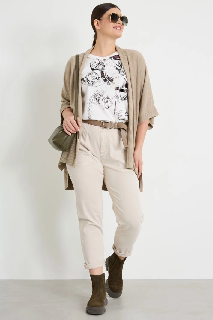 Viscose yarn cardigan - BEIGE