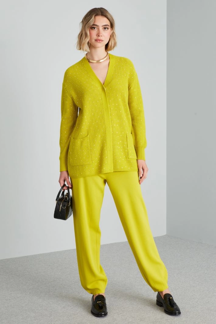 Wool-blend cardigan - ACID GREEN