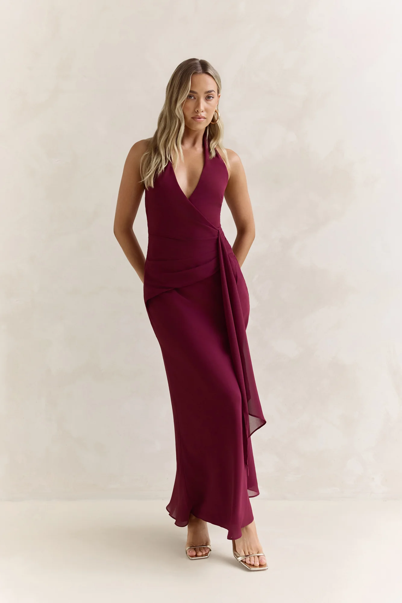Run To You Halter Maxi Dress Plum