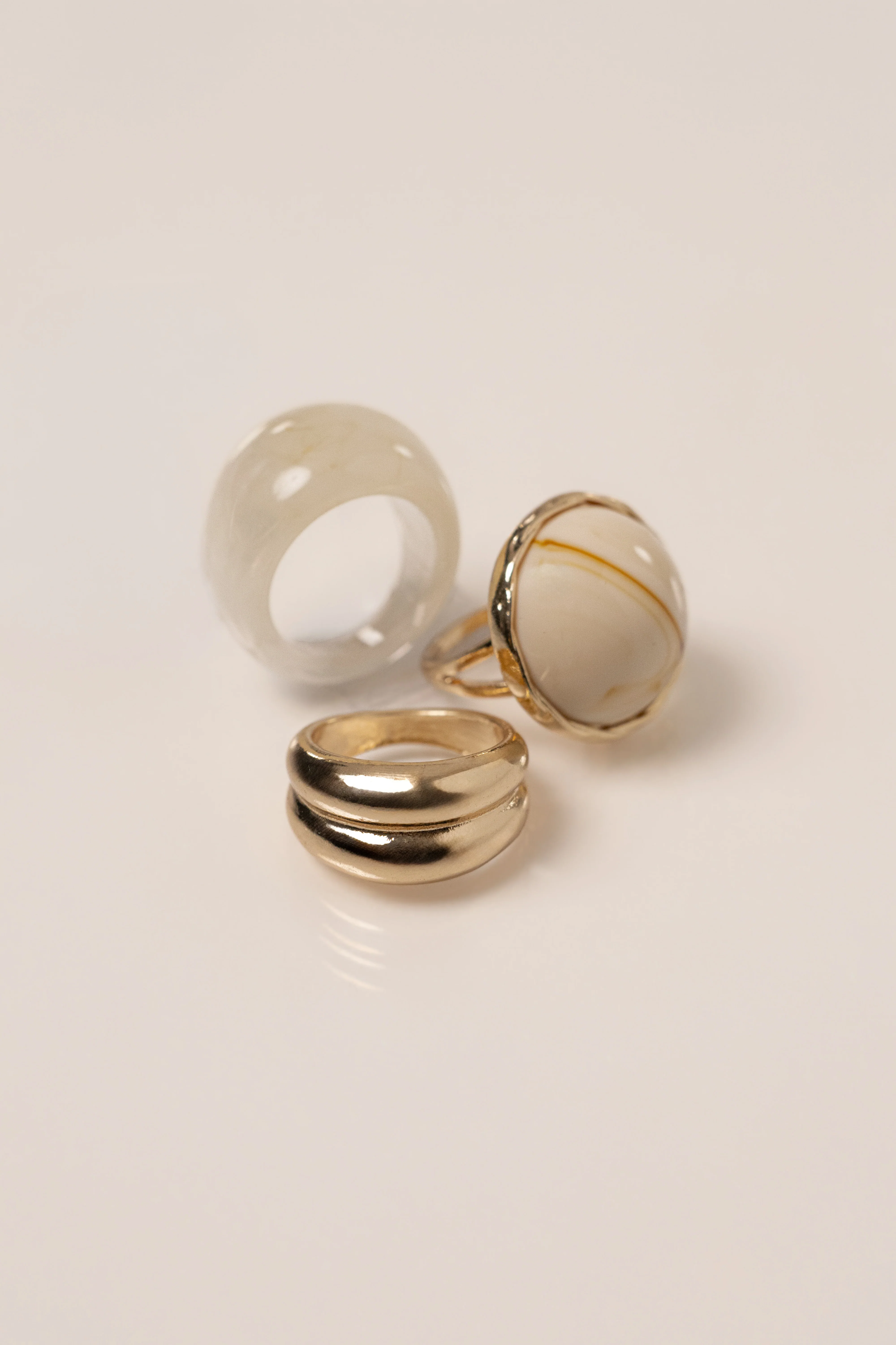 Gold Elaine Marbled Ring Set