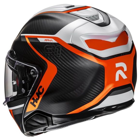 Casque modulable HJC RPHA91 CARBON - LAGOS - Orange / GrisRef : HJ1307
