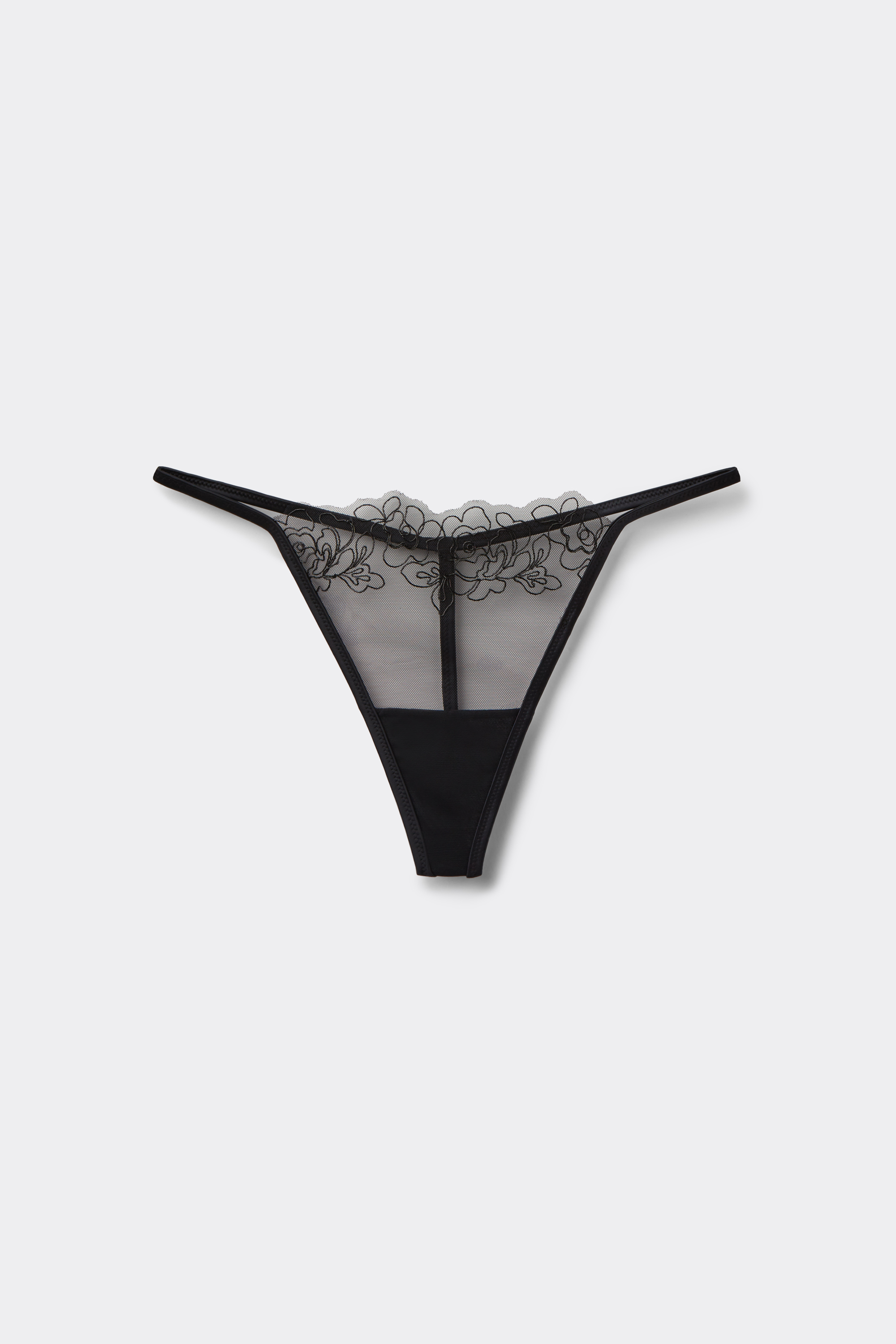 Fleur Noir Tanga Panel G-string
