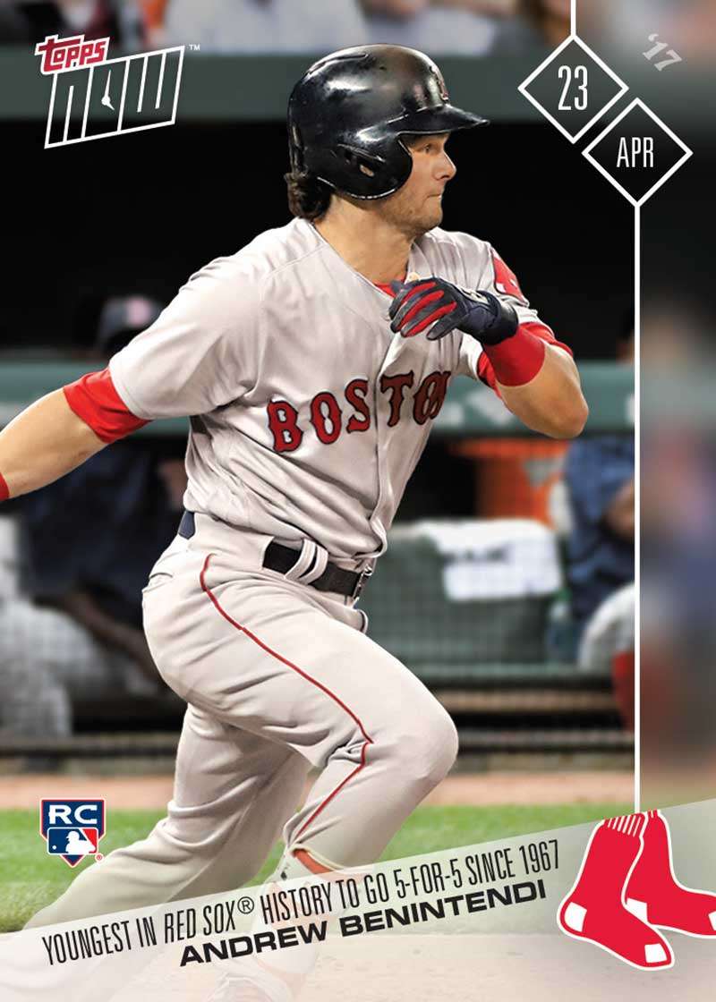 Andrew Benintendi (RC) - 04/23/17 TOPPS NOW® Card 77 - Print Run: 1,603