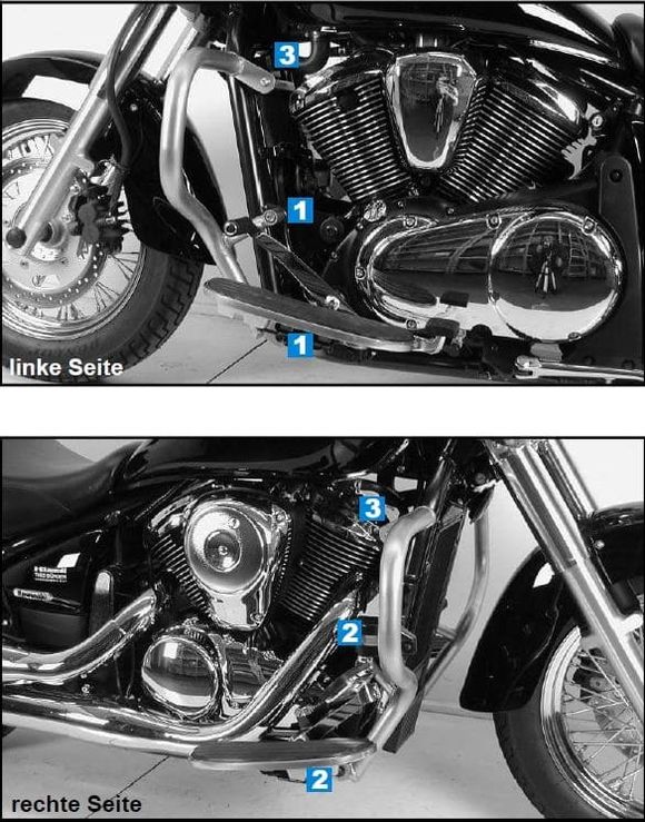 Pare-carter Hepco & Becker Crashbar - noirKAWASAKI 900 VULCAN 900 CLASSIC (VN900B) - 2006 - 2017Ref : HBE03004A / 501219 00 01