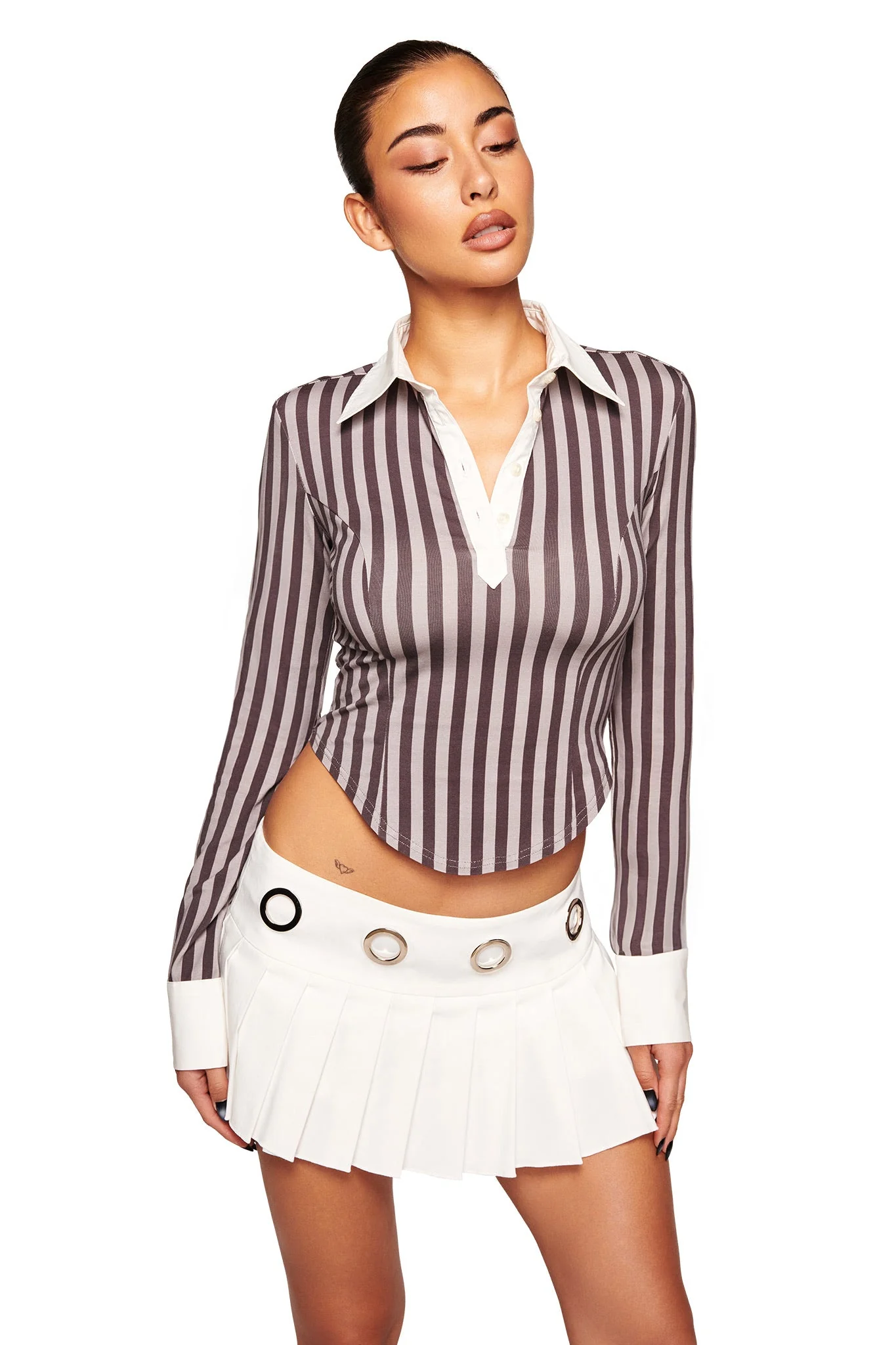 Julia Top - Grey Stripe