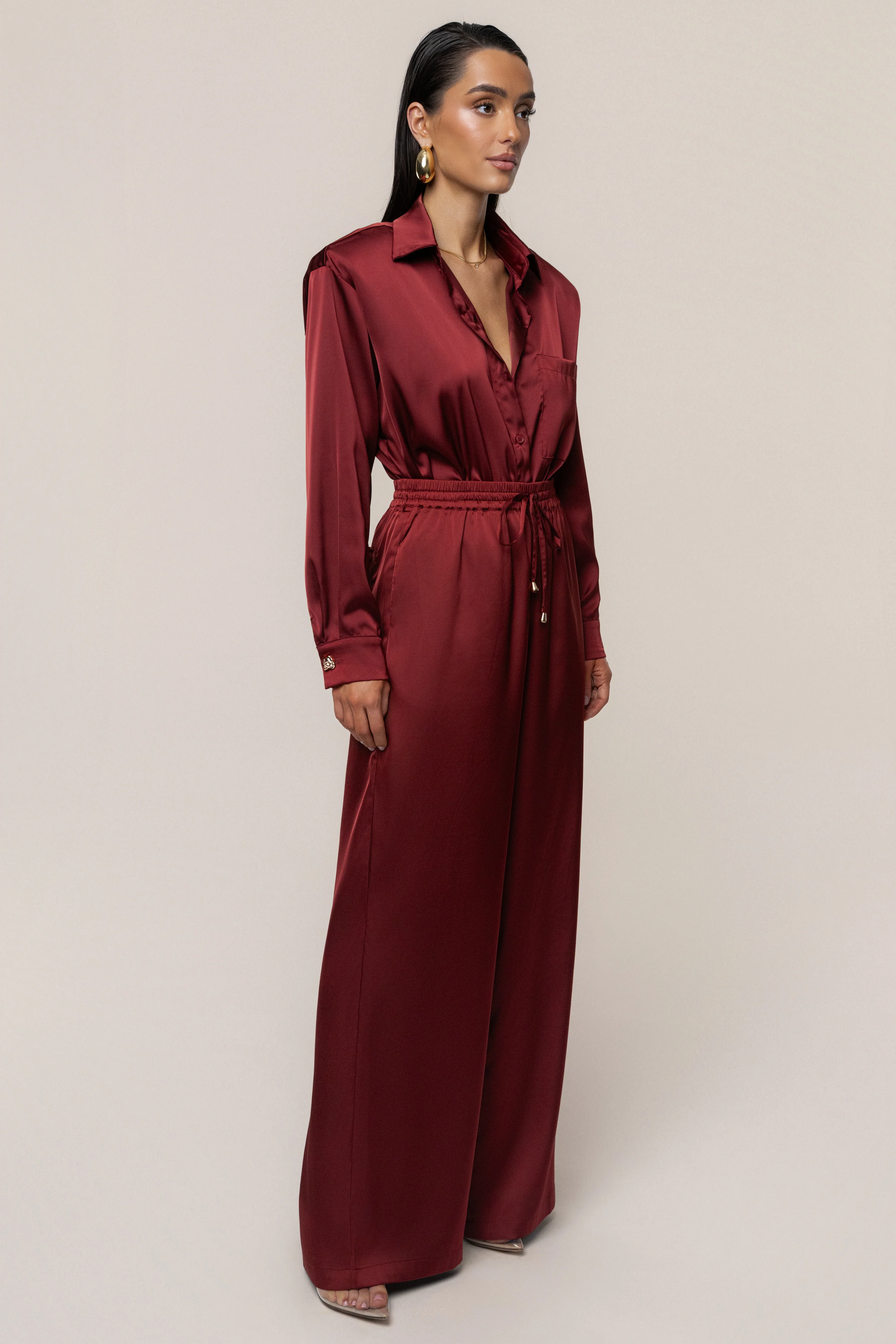 Burgundy Sunny Day Drawstring Pants