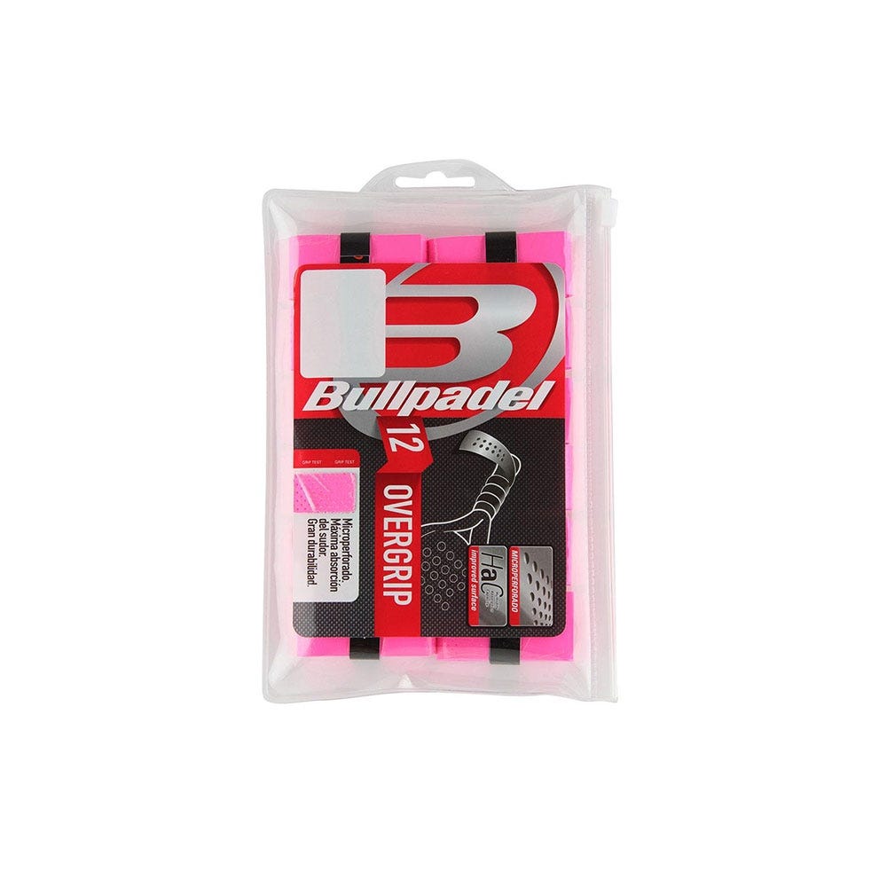 12 FLUORESCENT PINK BULLPADEL PACK BG-1601 OVERGRIPS.