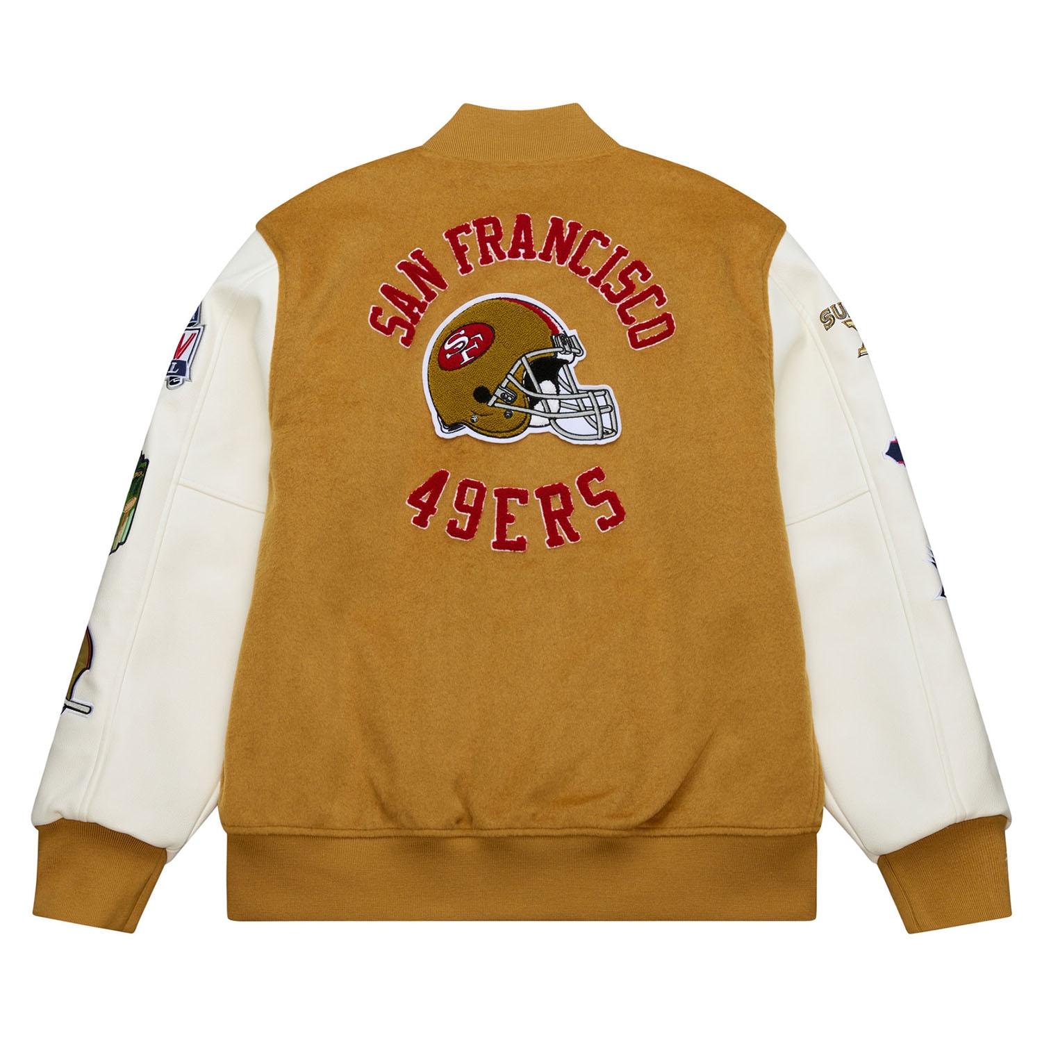 San Francisco 49ers Dusted Varsity NFL Jacket Brown/Cream