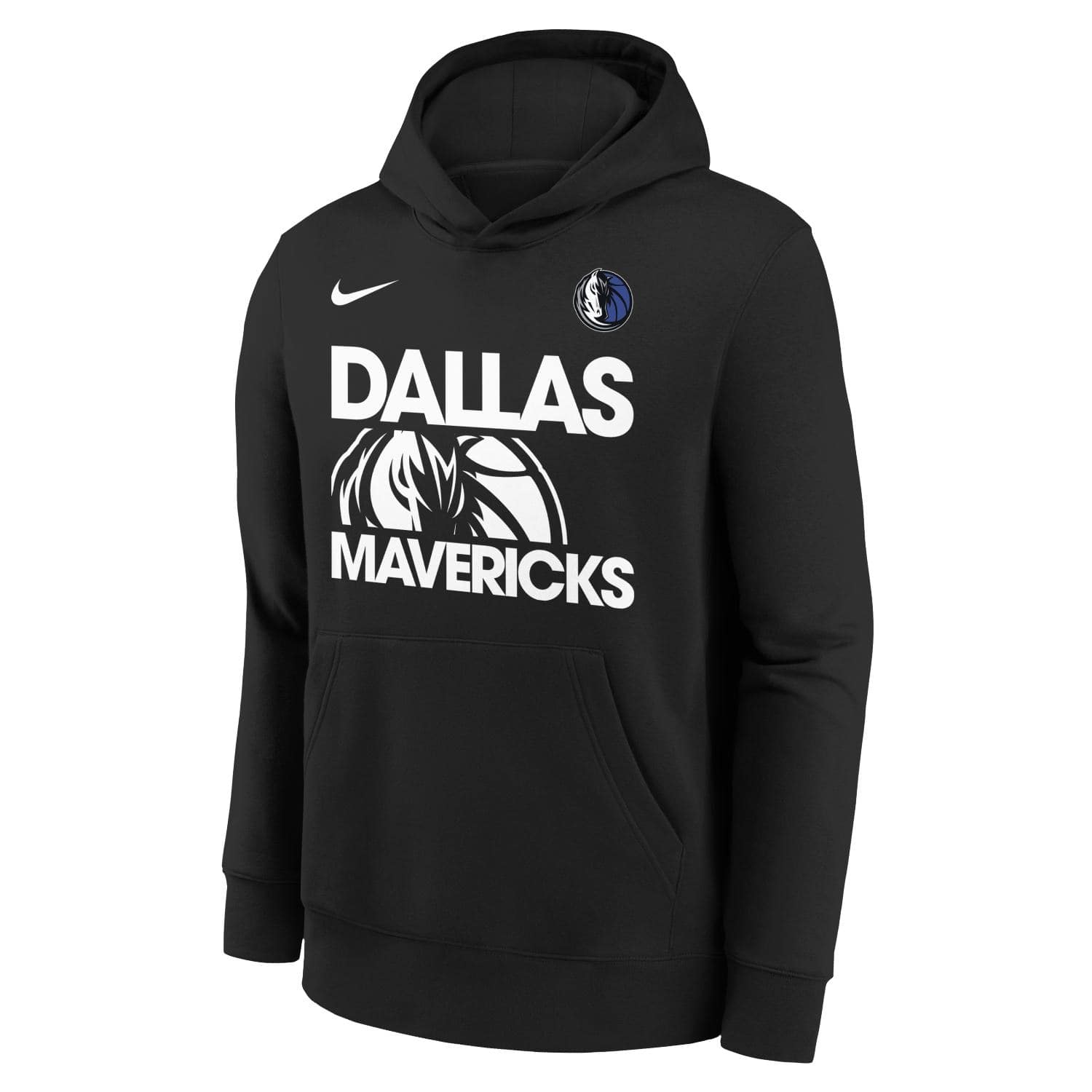 Dallas Mavericks NBA Courtside Nike Club Hoodie Black (YOUTH)