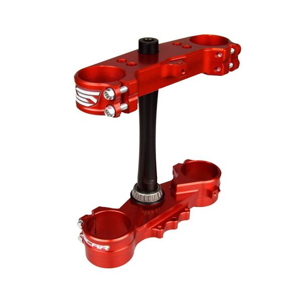 Scar Triple Clamps fork - Offset: 22mm - Black / RedRef: Scr0272 / S2418