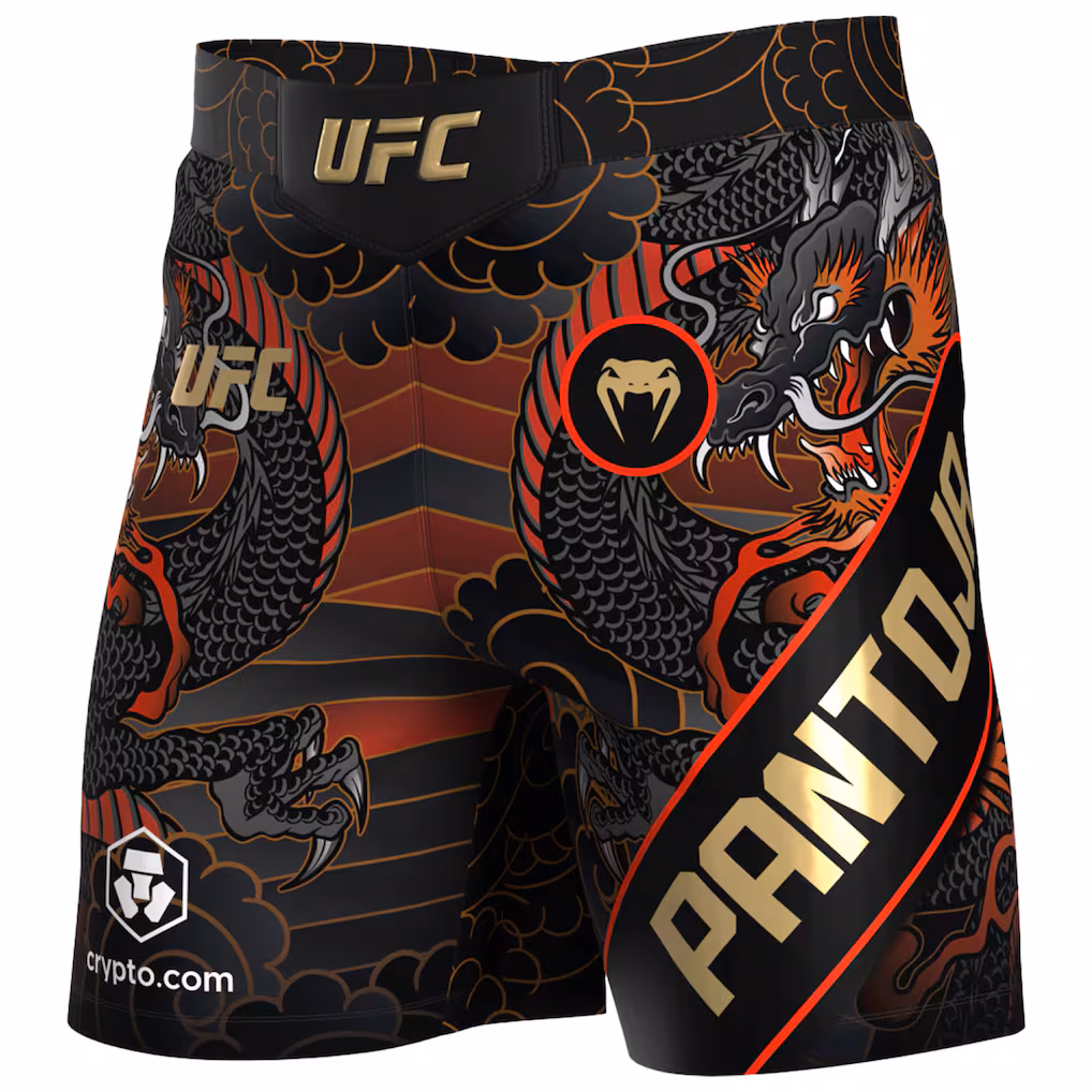 UFC Alexandre Pantoja Unrivaled by Venum Fight Short - Black/Red - Mens