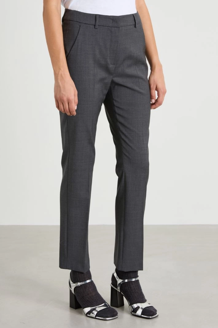 Wool canvas trousers - DARK GREY