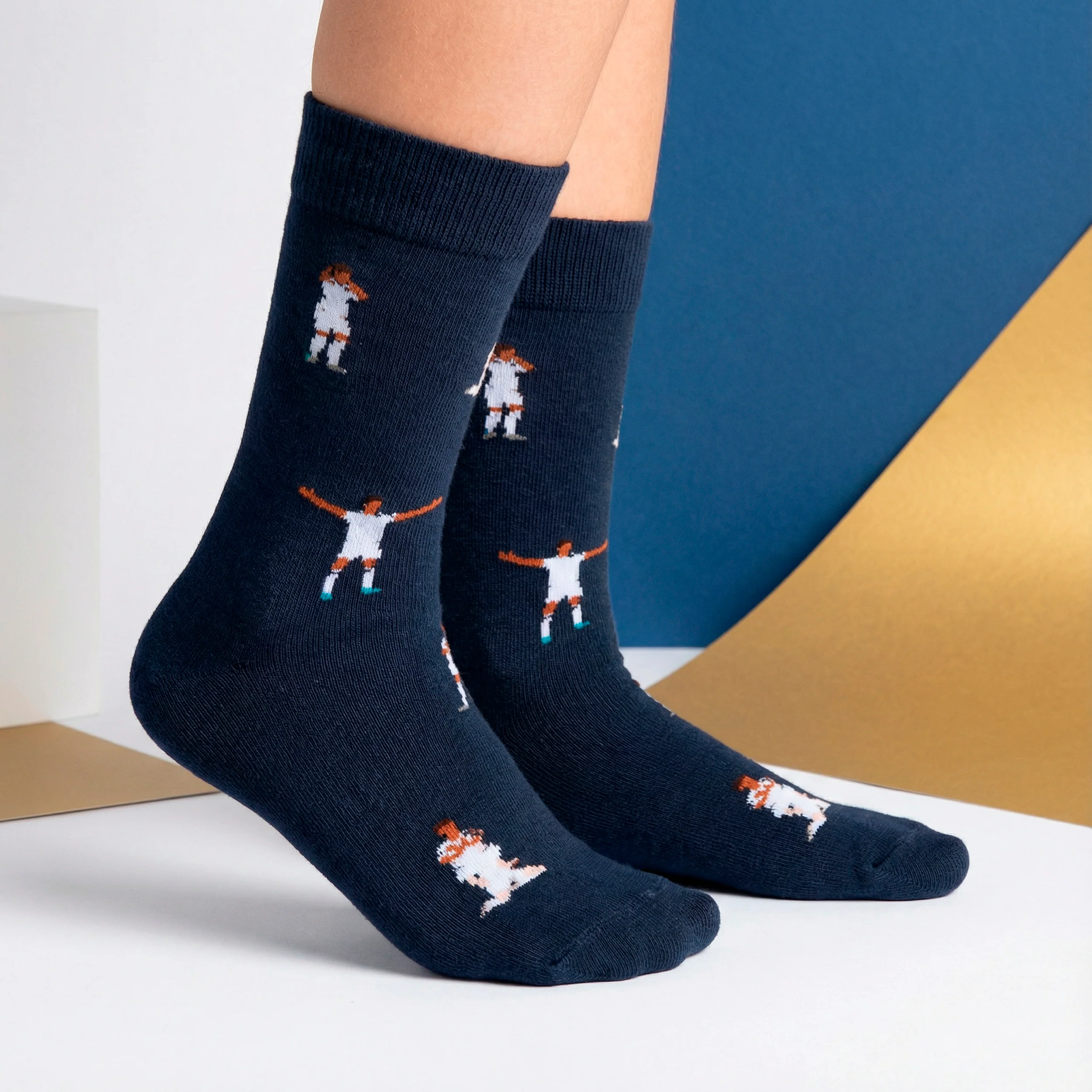 Long Player Navy Socks