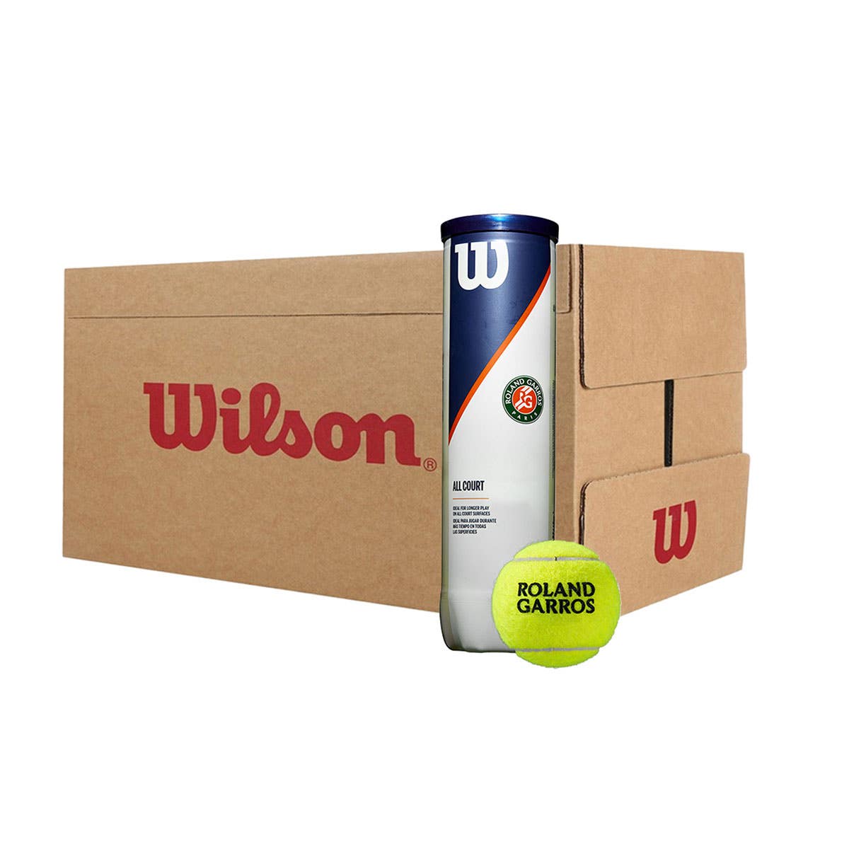 18-CAN CASE OF 4 WILSON ROLAND GARROS ALL COURT TENNIS BALLS WRT116400