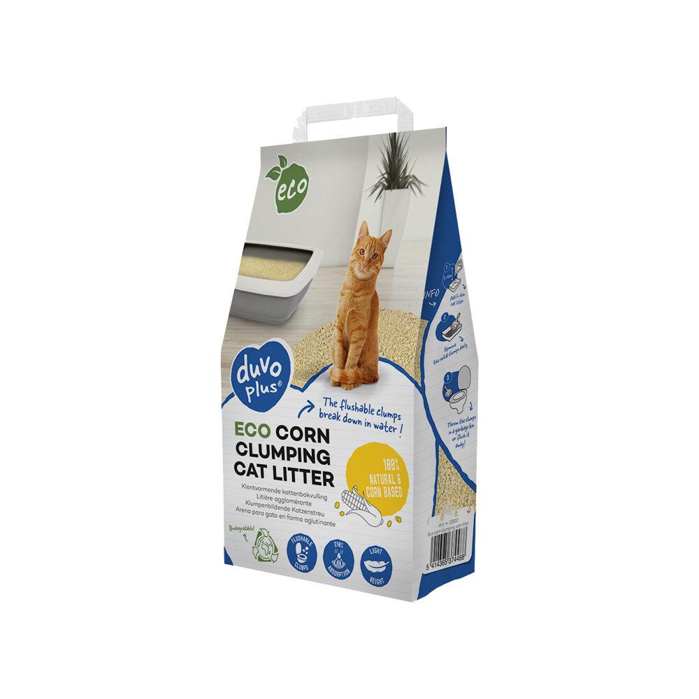 Duvo+ Eco Corn Clumping Cat Litter - 10 kg / 16,37 L