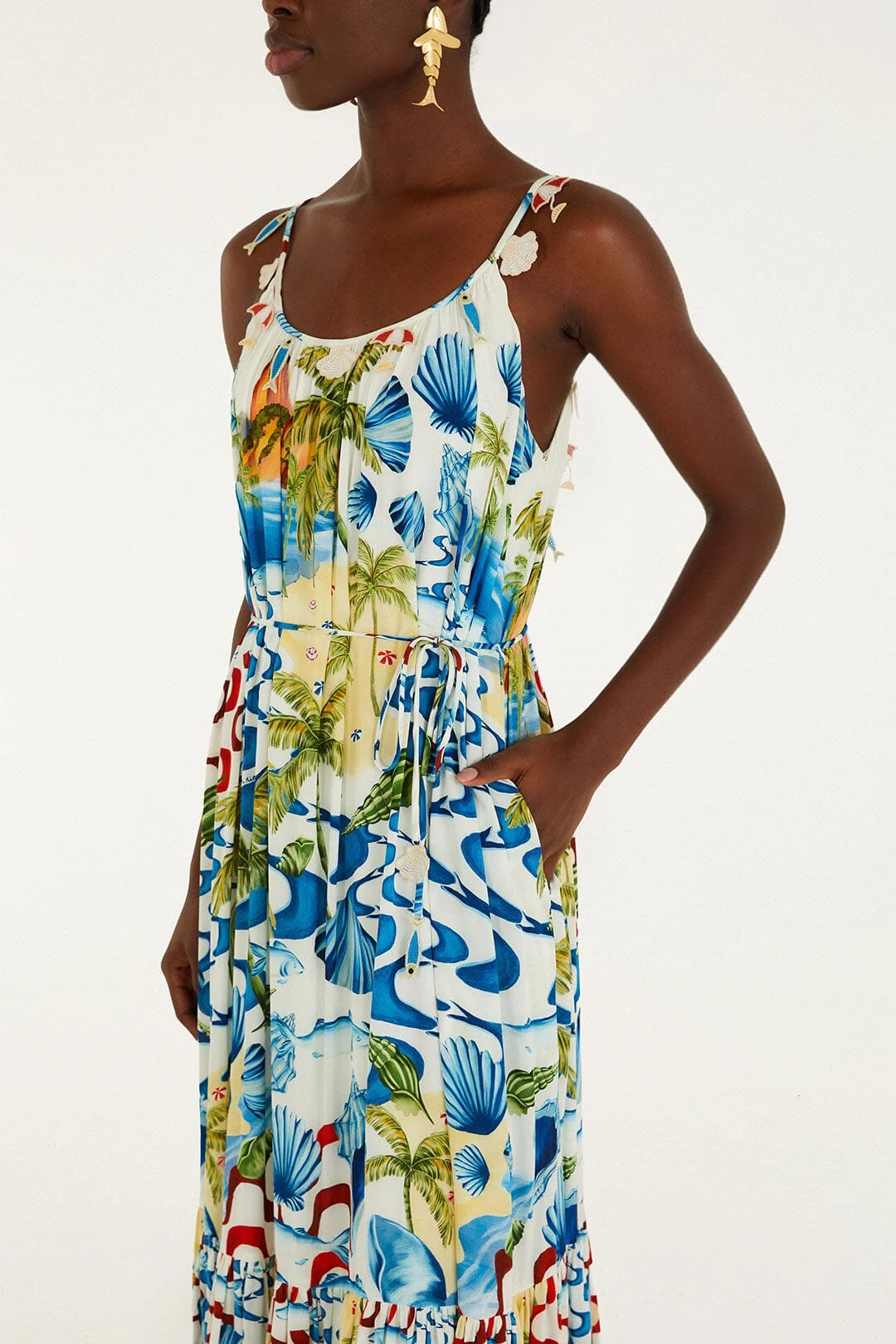 Rio Beach Off-White Maxi Dress