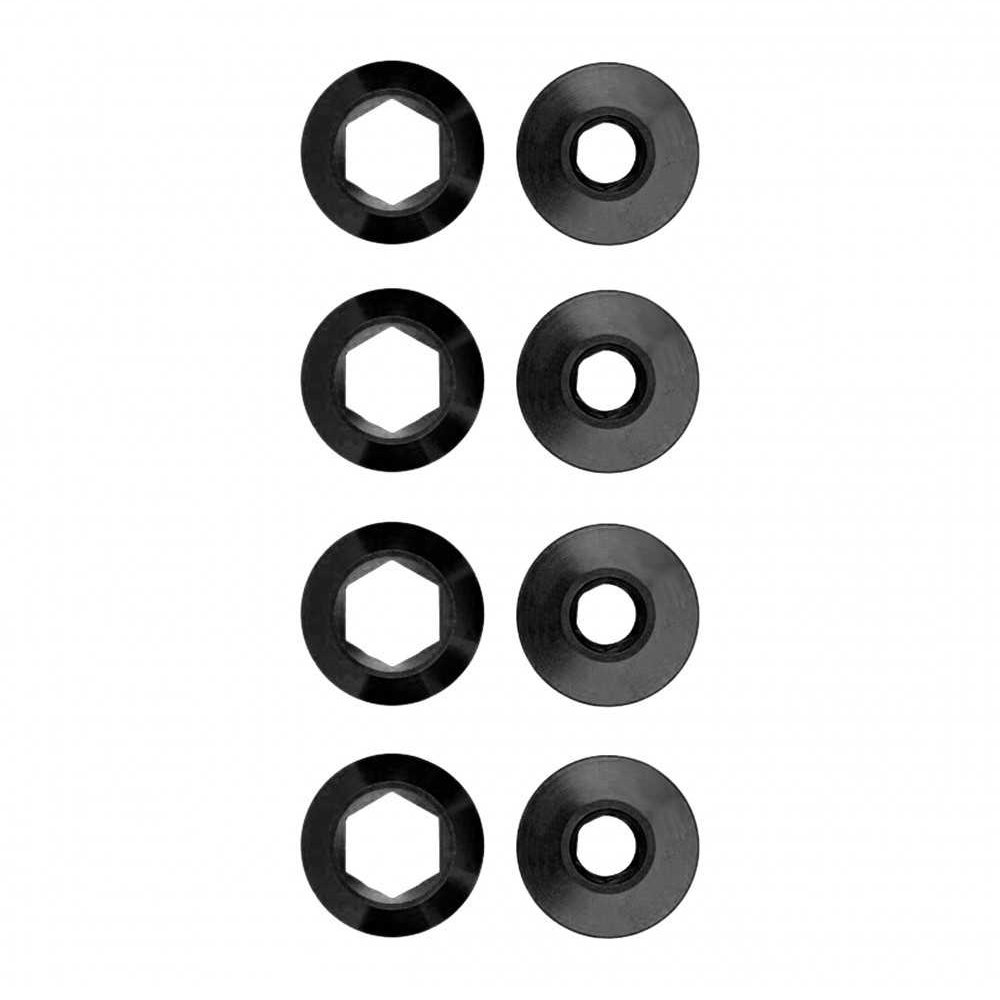 Alugear Chainring Bolt Kit - 4x BCD | M8 x 6.5mm | incl. Nuts (5mm) - black