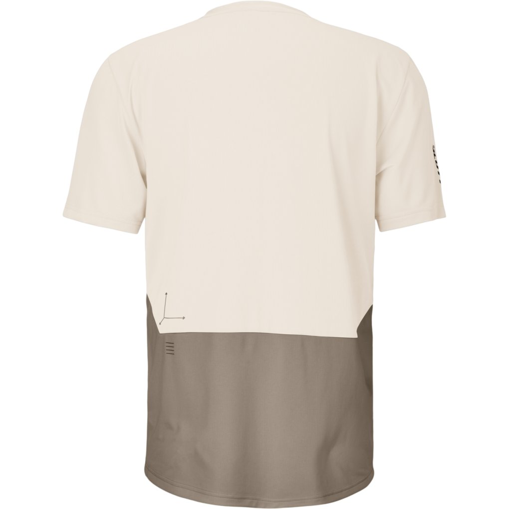 SCOTT Vertic Zip Short Sleeve Tee Men - cotton white/toast beige