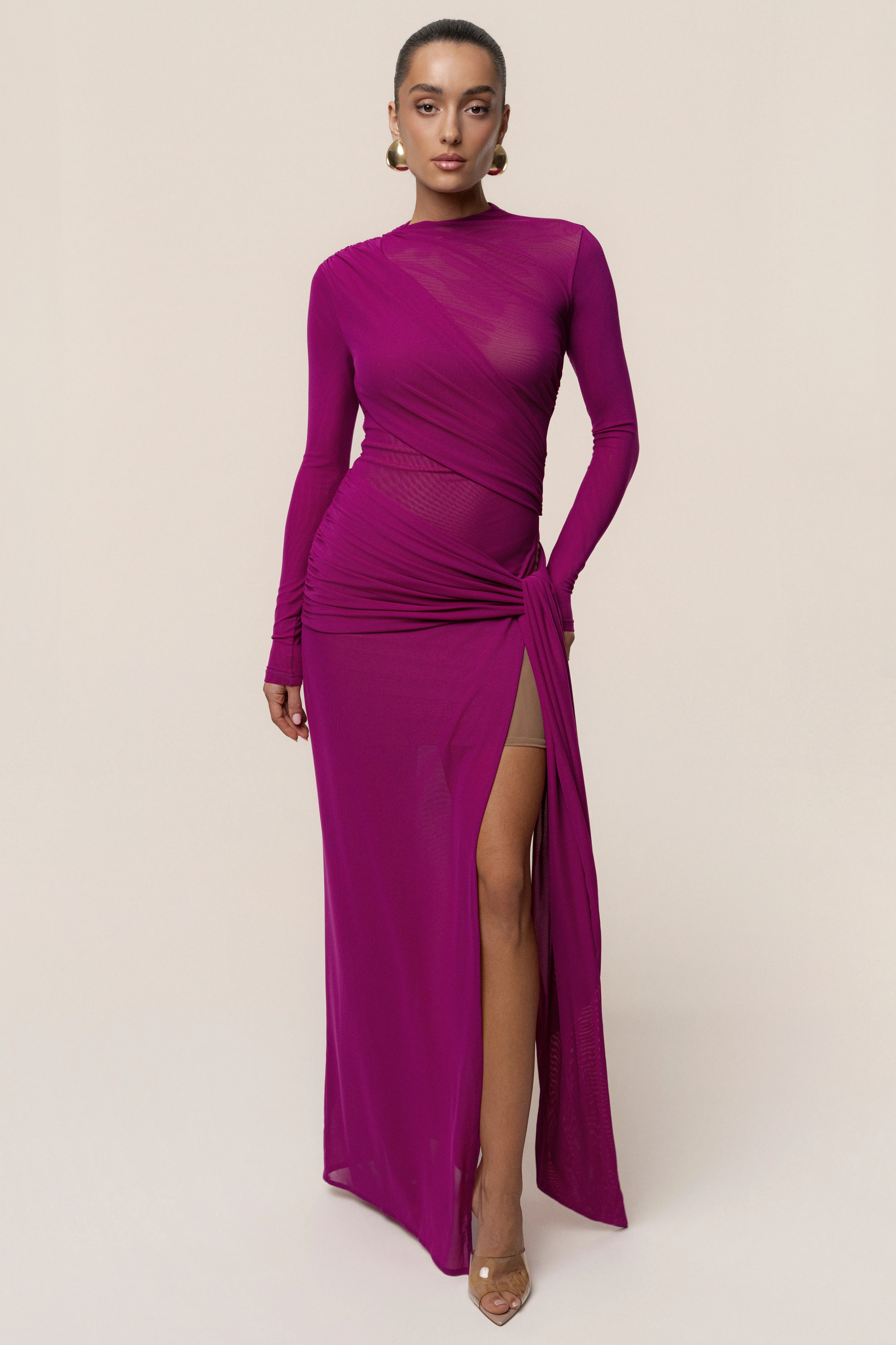 Purple Heatwave Mesh Maxi Dress