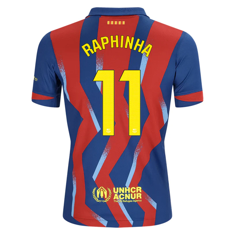 Youth Raphinha FC Barcelona 4th Soccer Jersey 25/26 (Gym Blue/Salsa Red)