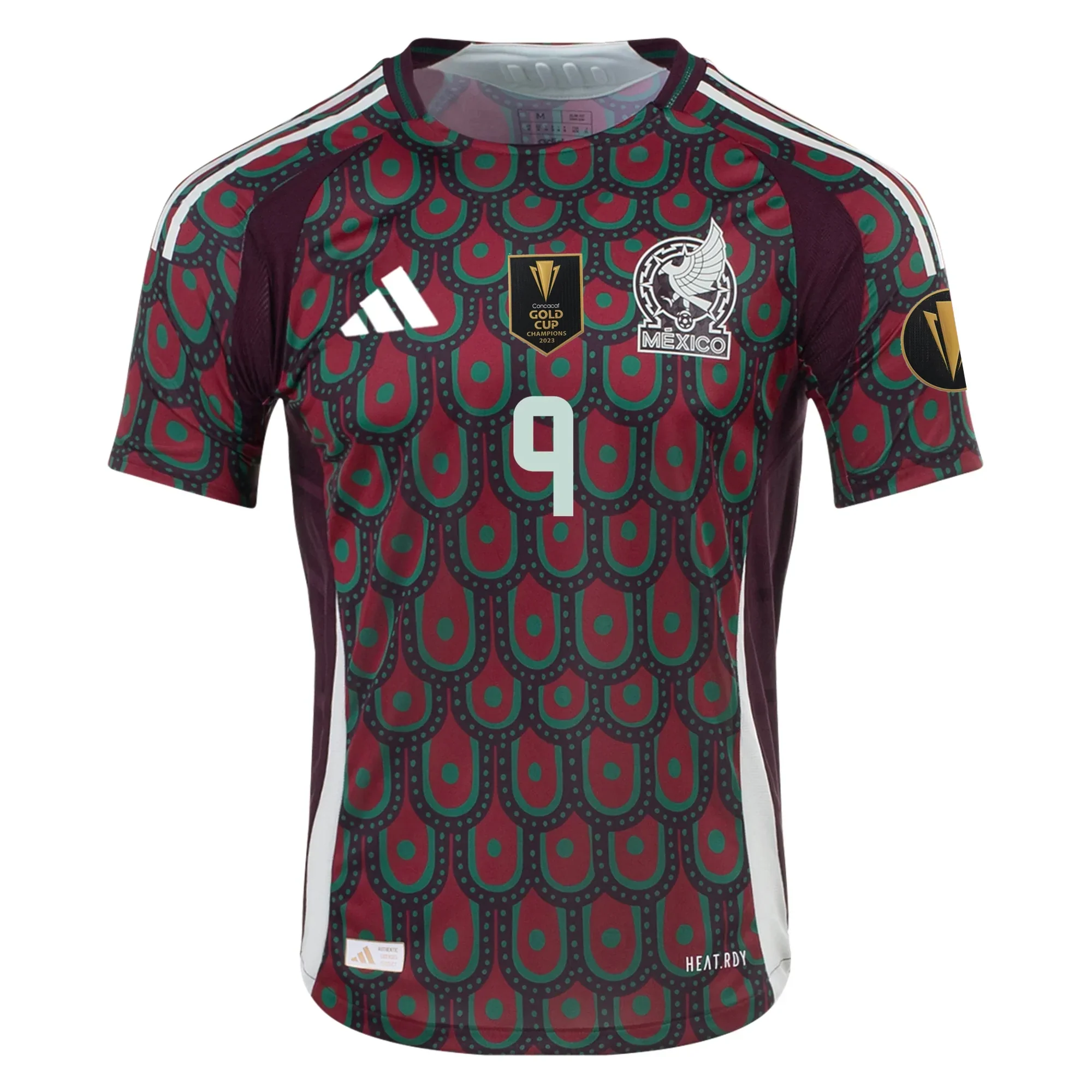 Raúl Jiménez Mexico Authentic Home Jersey 24/25 w/ Gold Cup 2025 Patches (Multicolor)