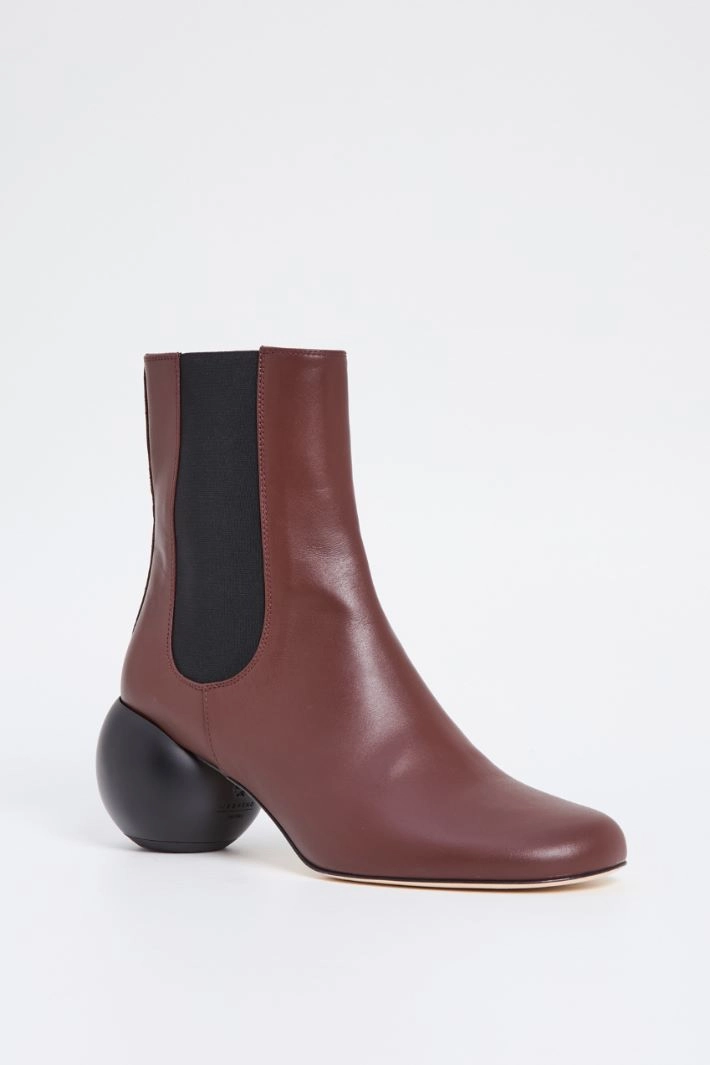 Ankle boots with maxi ball heel - BROWN