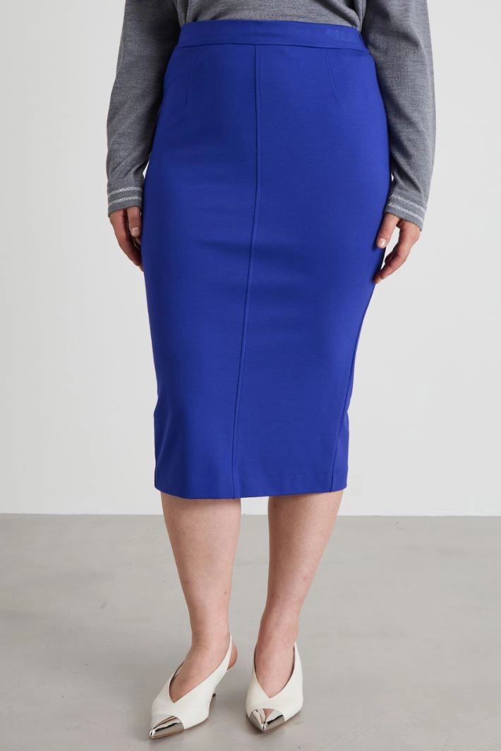 Jersey pencil skirt - PURPLE