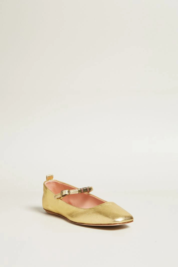 Ballerinas with details - GOLD