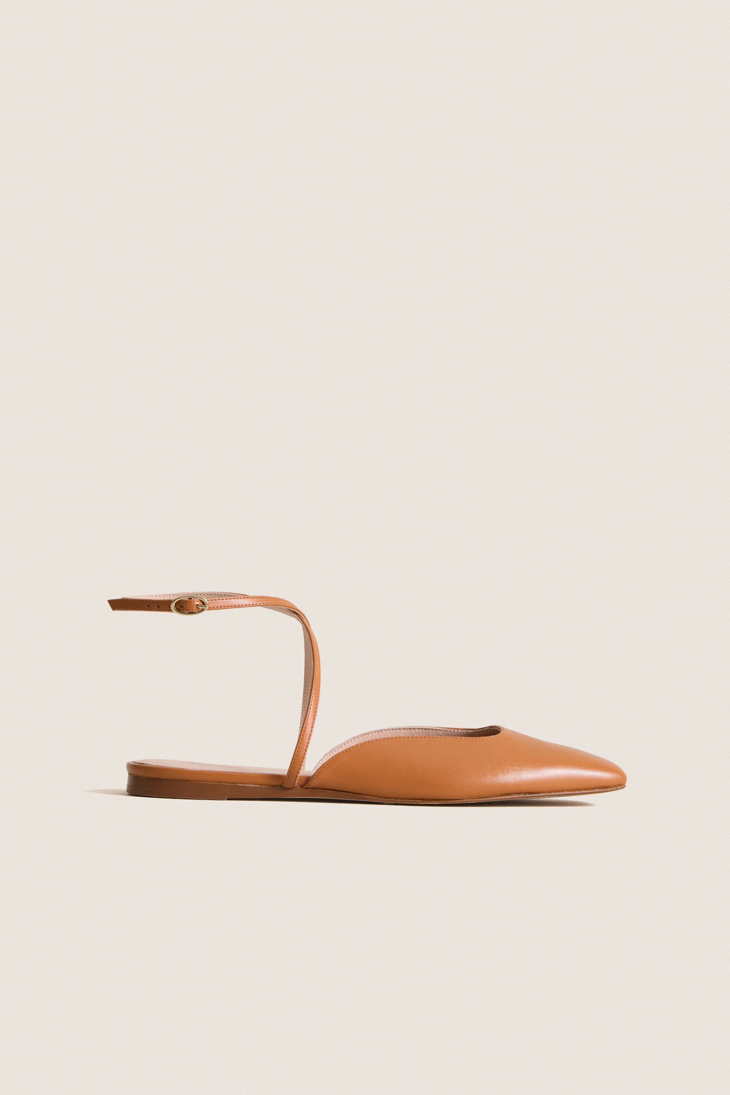 Cognac Leather Lillie Flats