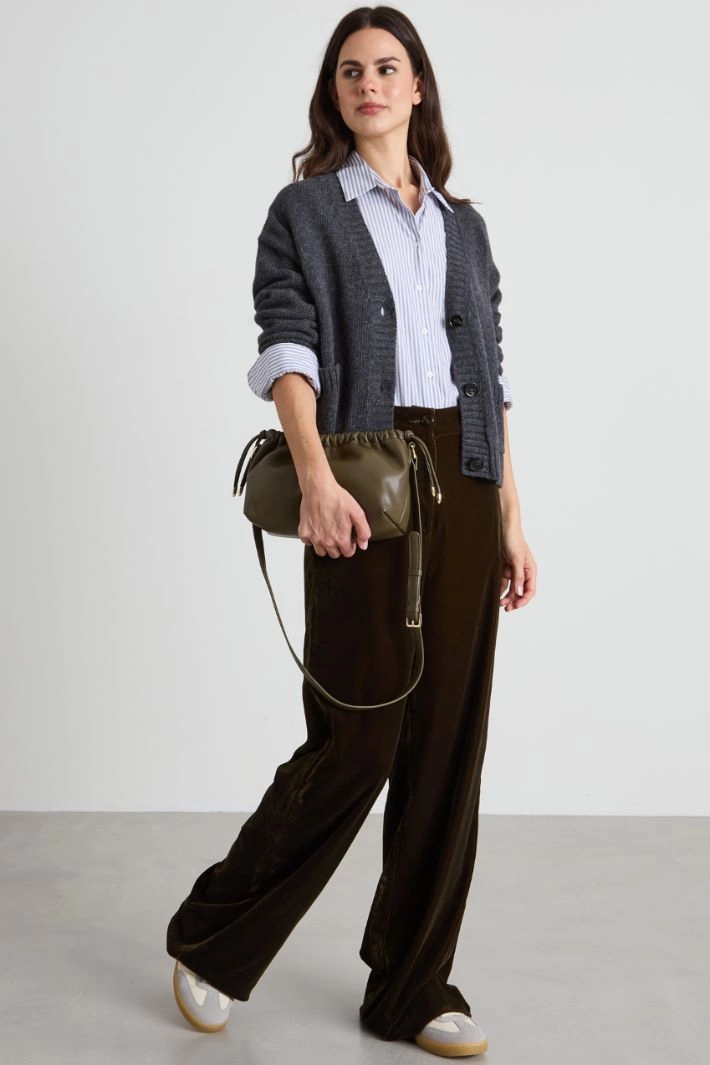 Cardigan with pockets - DARK GREY