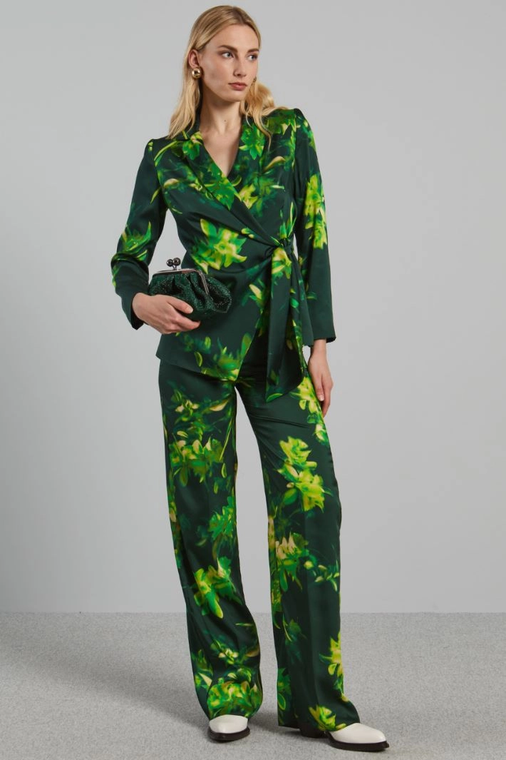 Wrap twill blazer - GREEN LIME